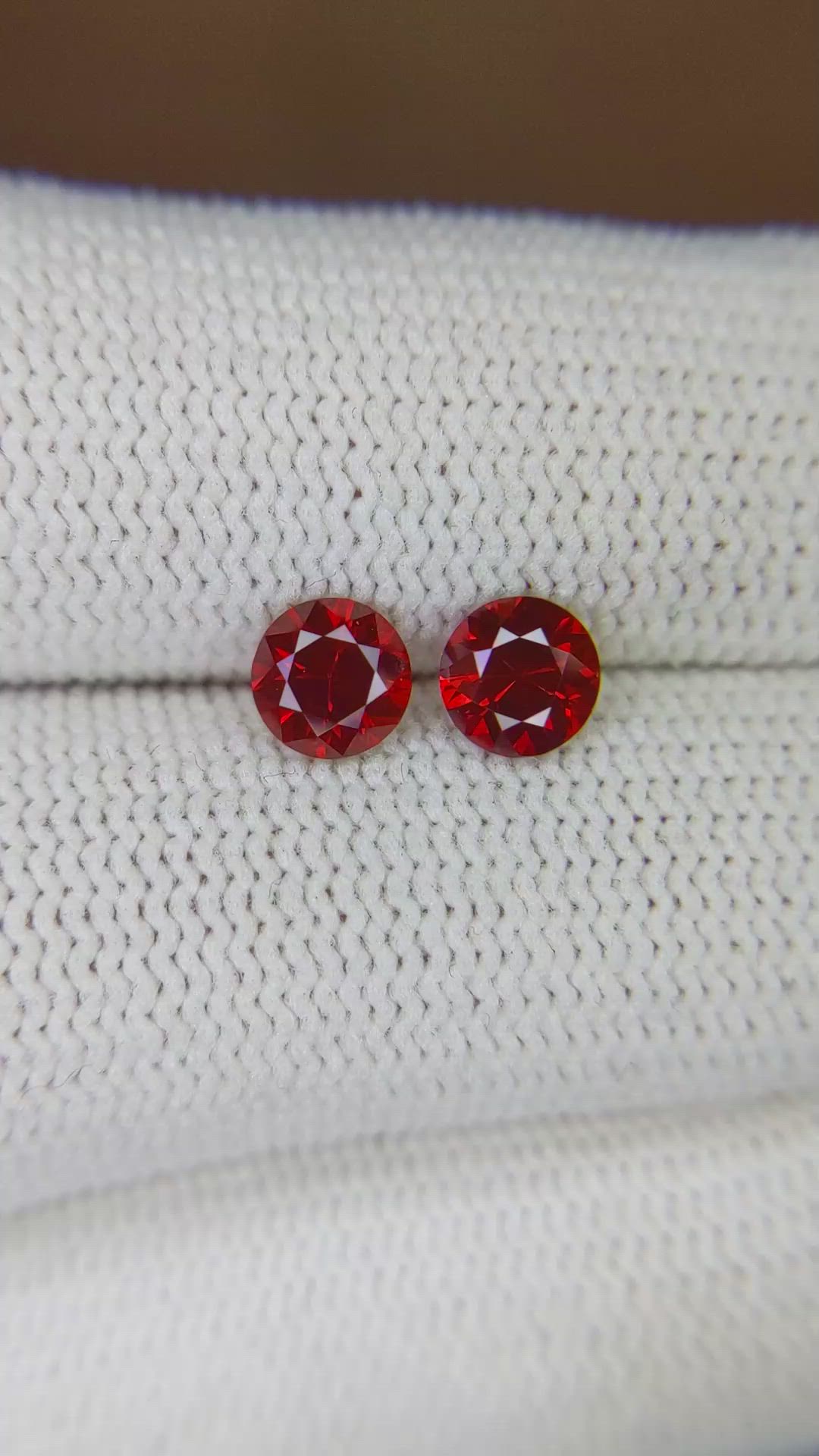 1.28 Ct.Tw.Total Carat Weight Ruby Pair from Mozambique Size Video