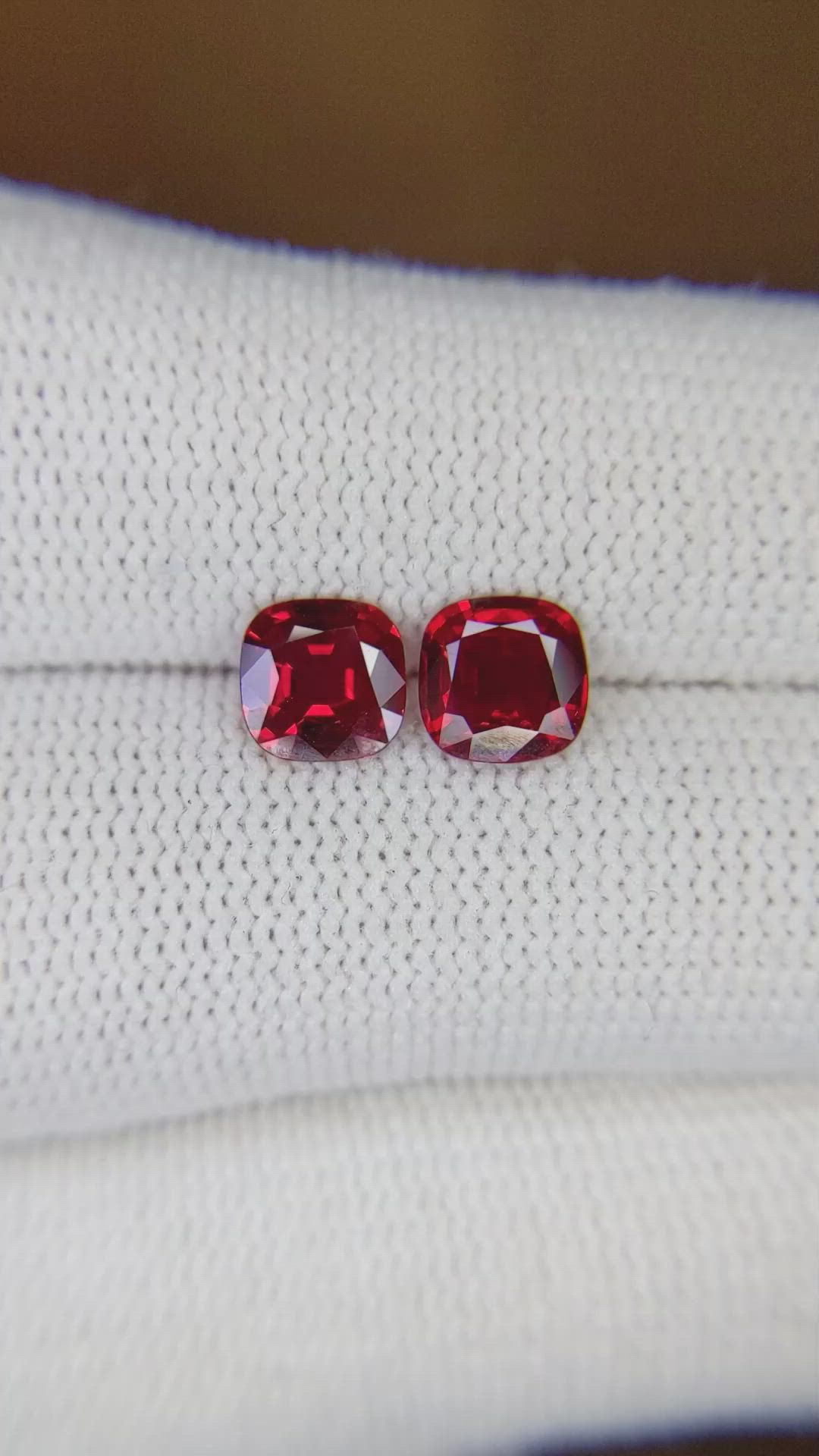 1.86 Ct.Tw.Total Carat Weight Ruby Pair from Mozambique Size Video