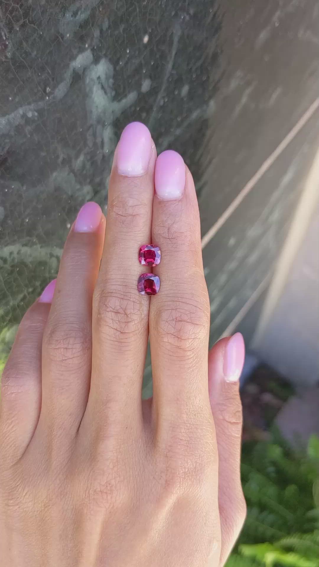 2.00 Ct.Tw.Total Carat Weight Ruby Pair from Mozambique Size Video