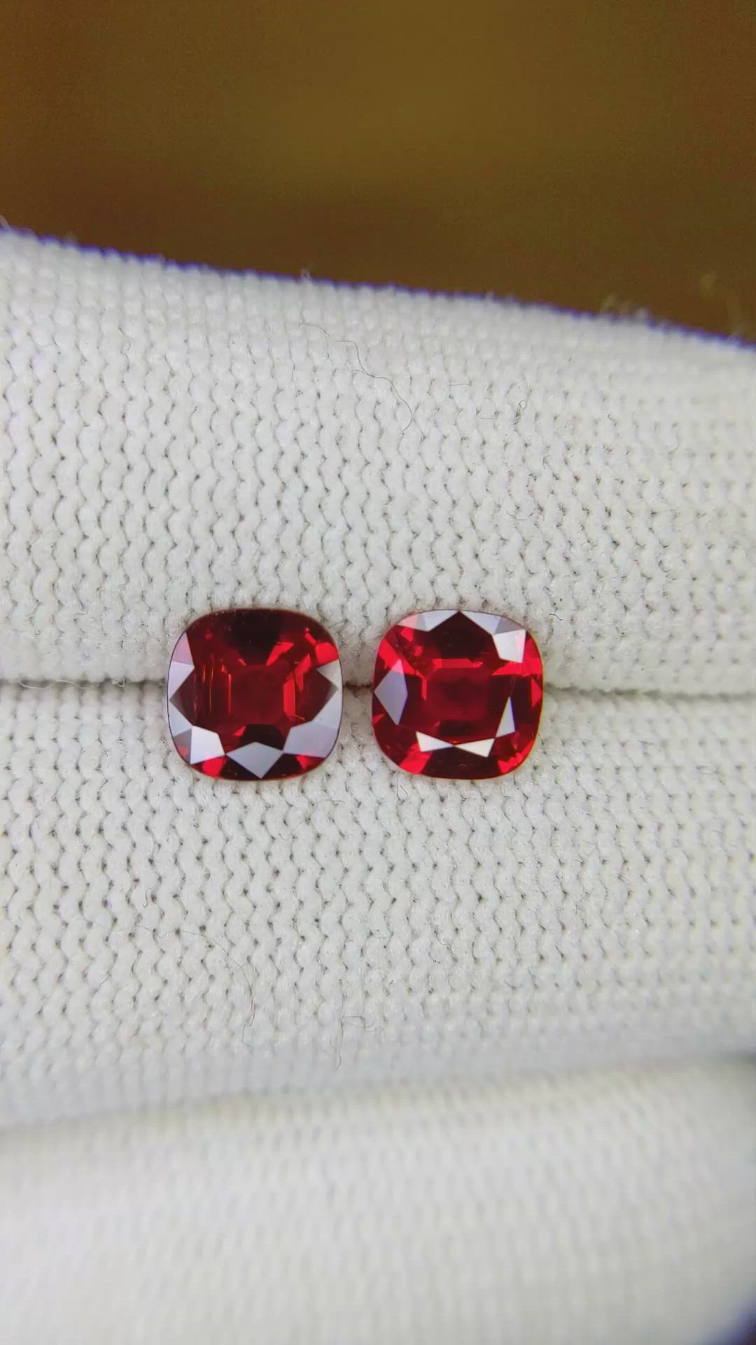 2.00 Ct.Tw.Total Carat Weight Ruby Pair from Mozambique Size Video