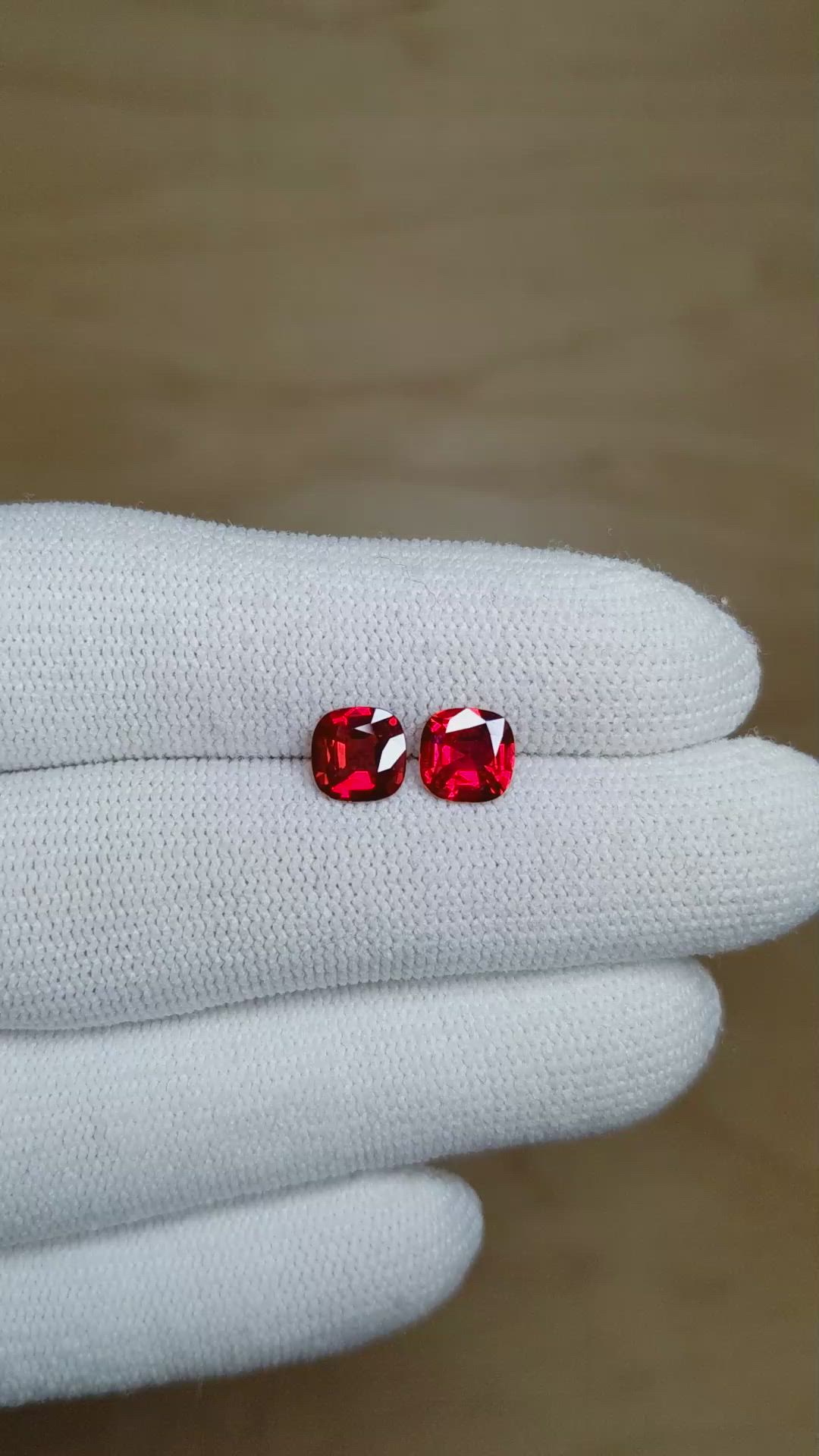 2.00 Ct.Tw.Total Carat Weight Ruby Pair from Mozambique Size Video