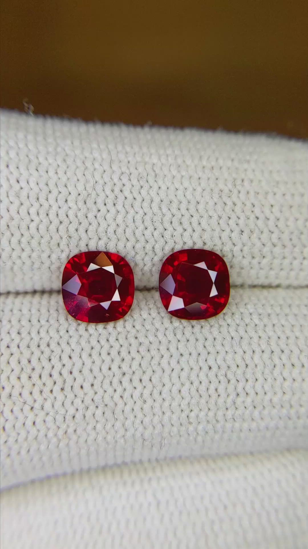 2.15 Ct.Tw.Total Carat Weight Ruby Pair from Mozambique Size Video