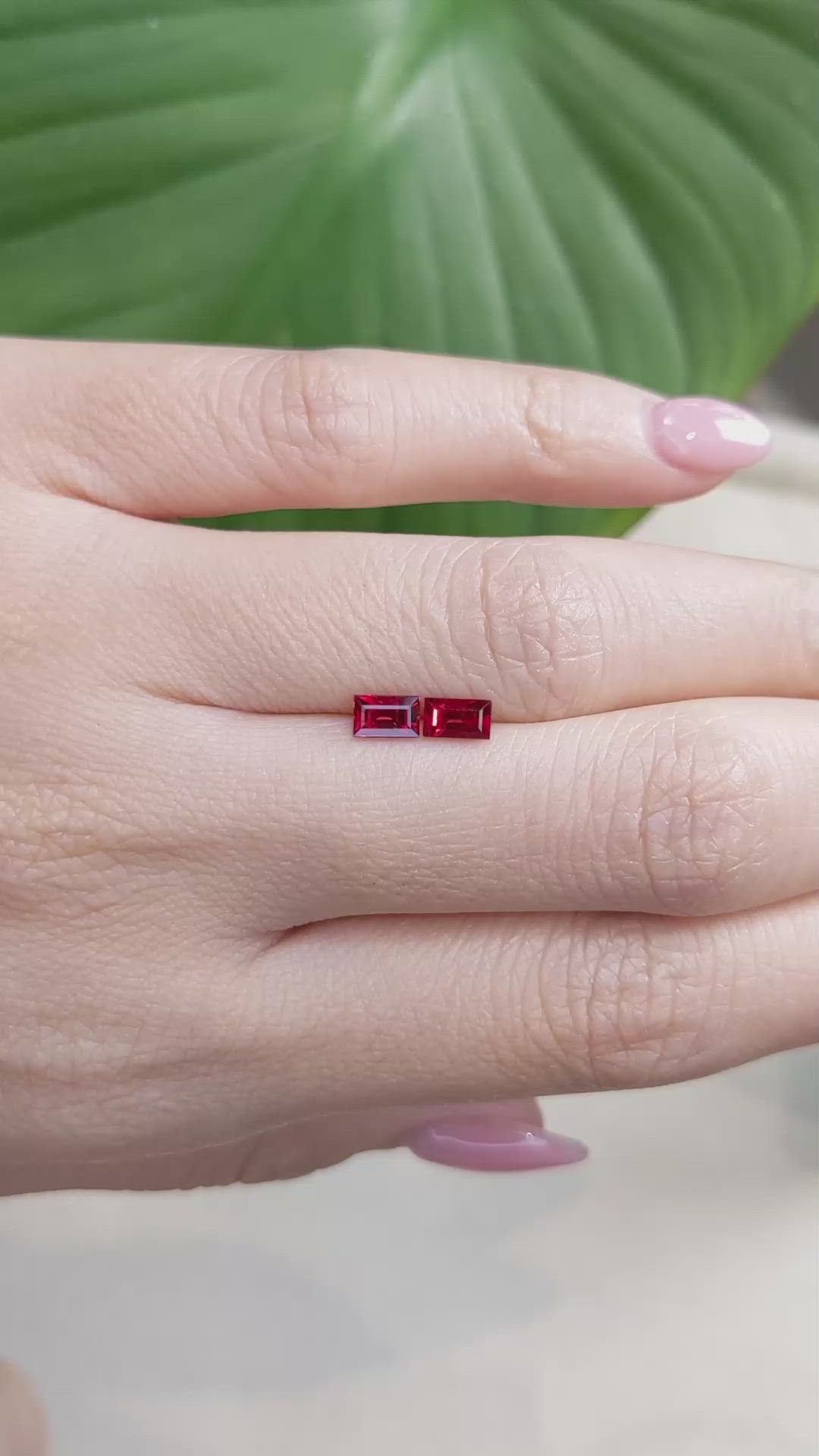 0.93 Ct.Tw.Total Carat Weight Ruby Pair from Mozambique Size Video