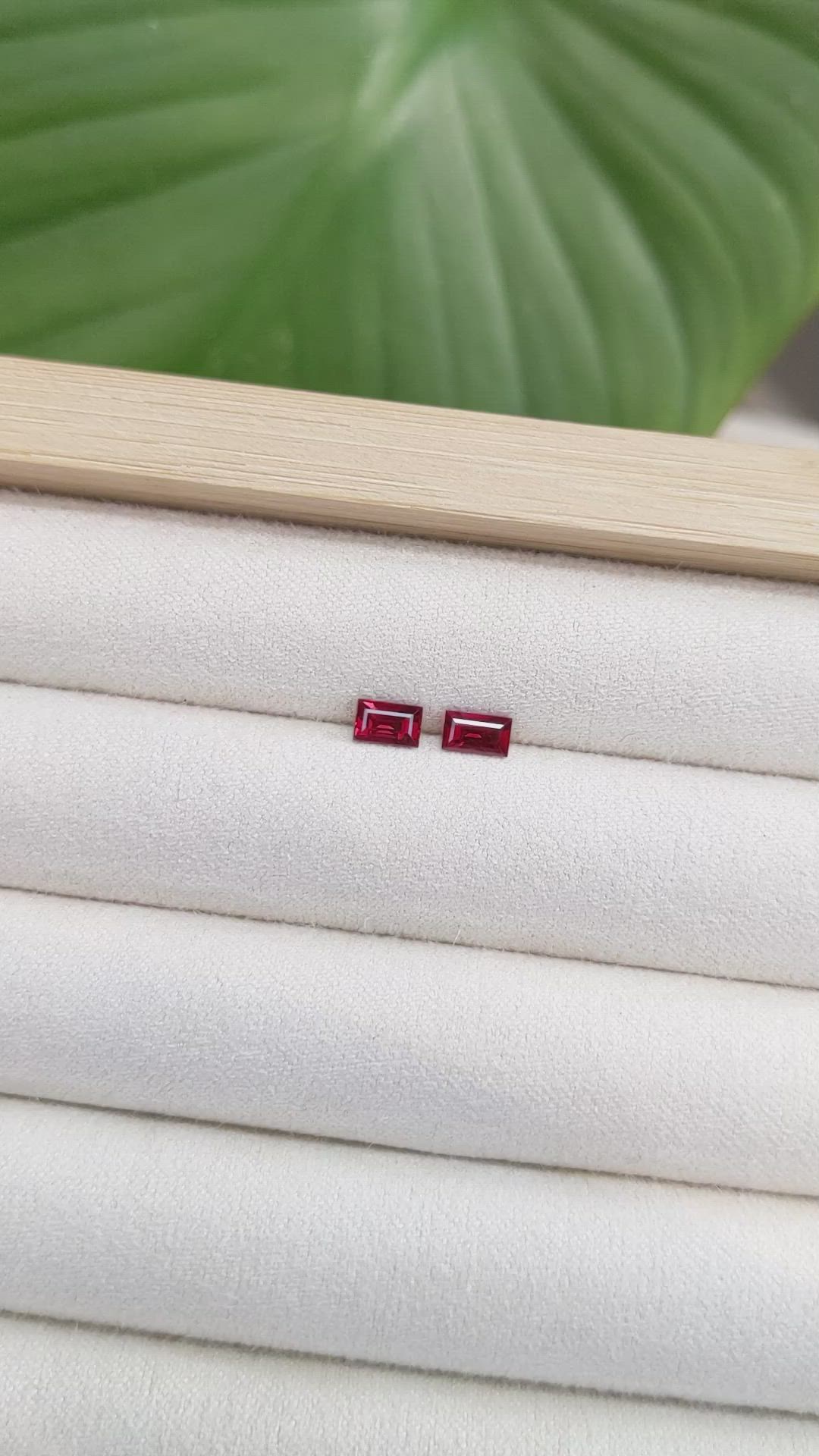 0.93 Ct.Tw.Total Carat Weight Ruby Pair from Mozambique Size Video