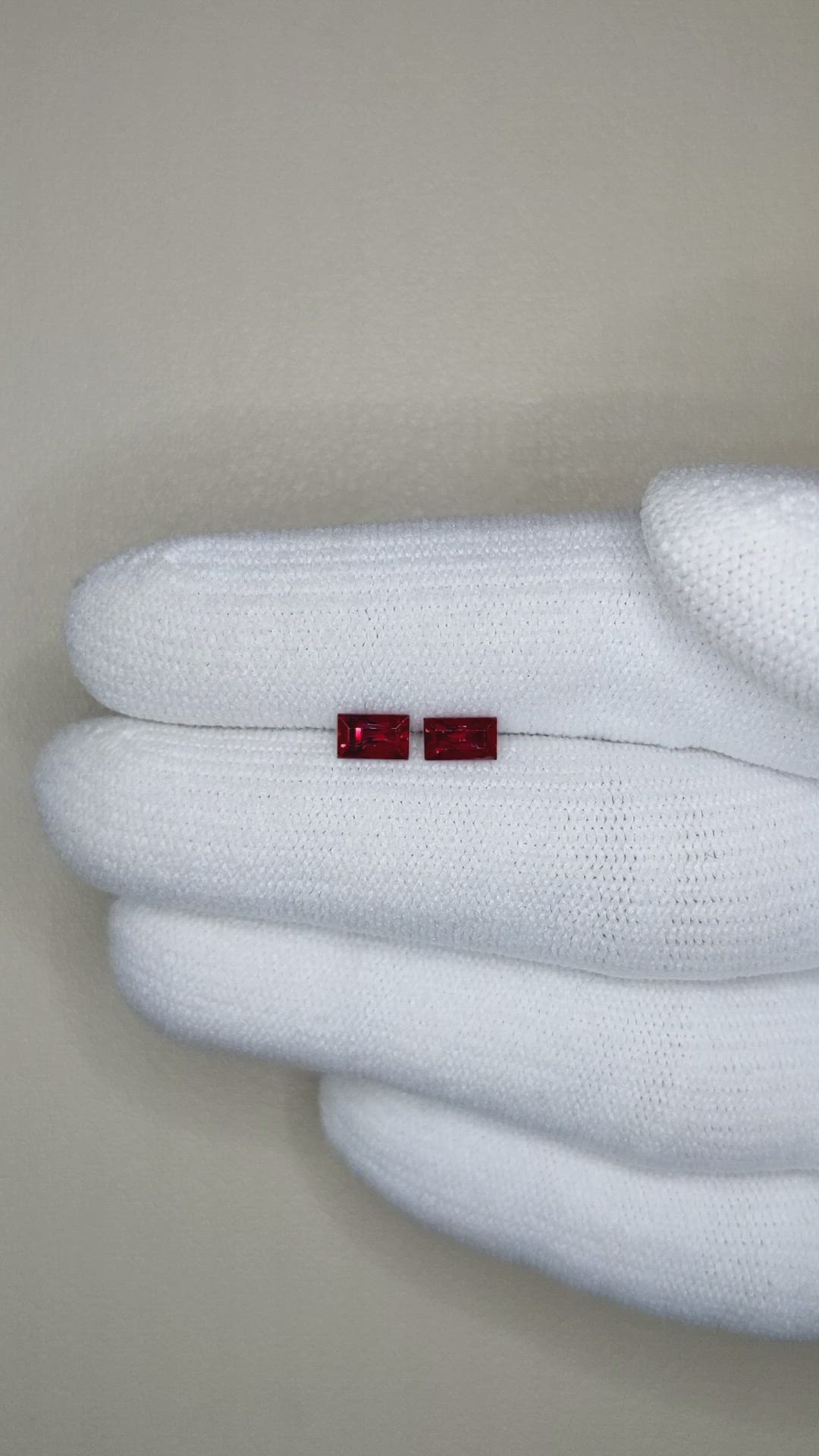0.93 Ct.Tw.Total Carat Weight Ruby Pair from Mozambique Size Video