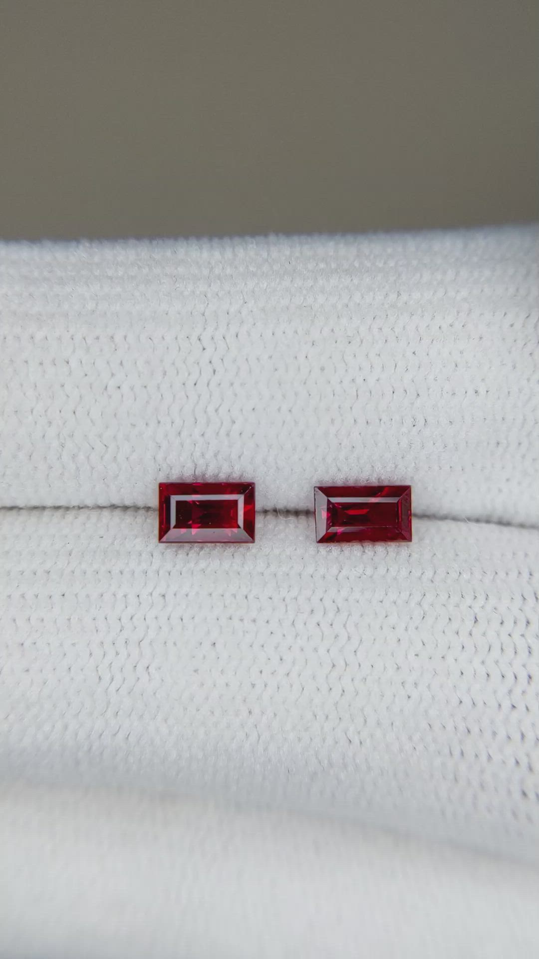 0.93 Ct.Tw.Total Carat Weight Ruby Pair from Mozambique Size Video