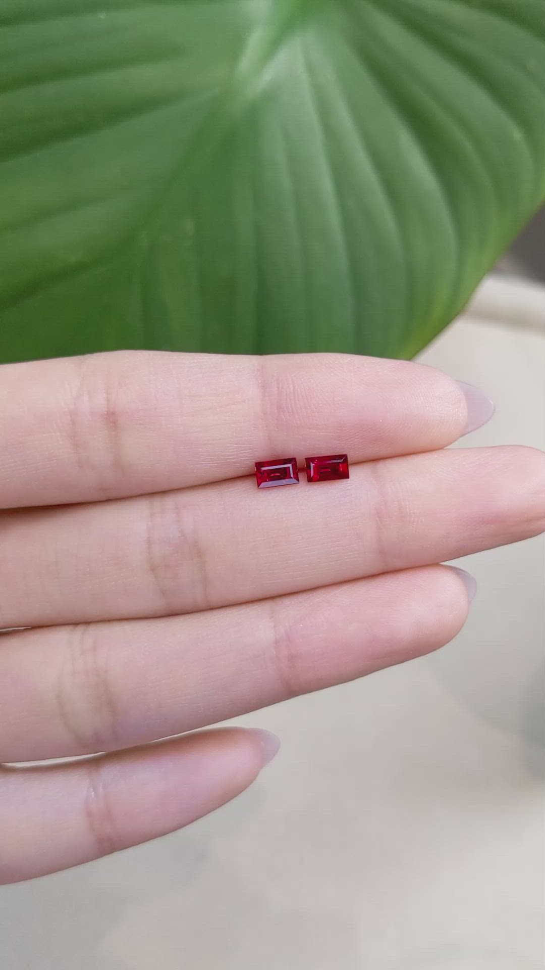 0.93 Ct.Tw.Total Carat Weight Ruby Pair from Mozambique Size Video