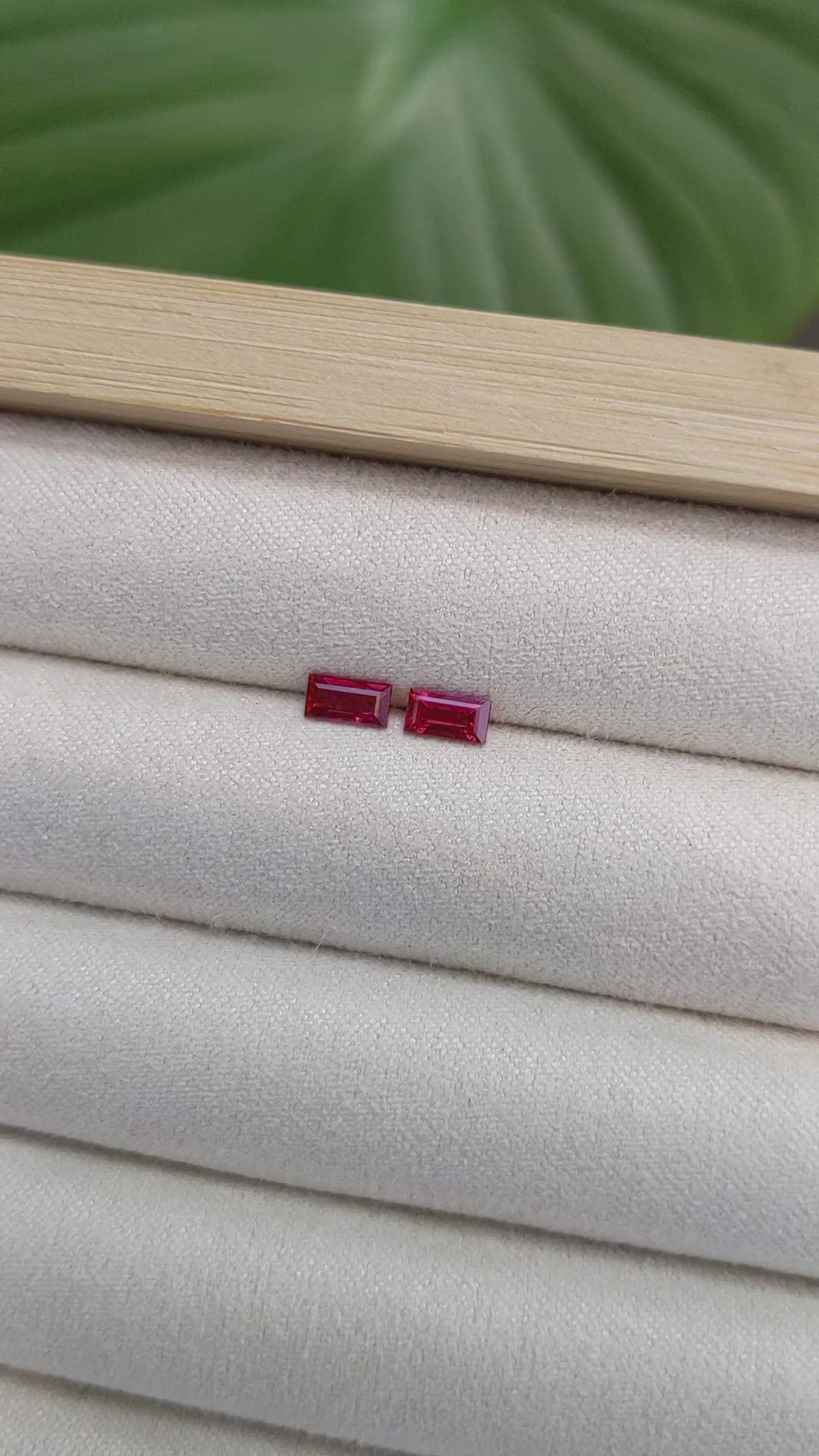 0.75 Ct.Tw.Total Carat Weight Ruby Pair from Mozambique Size Video
