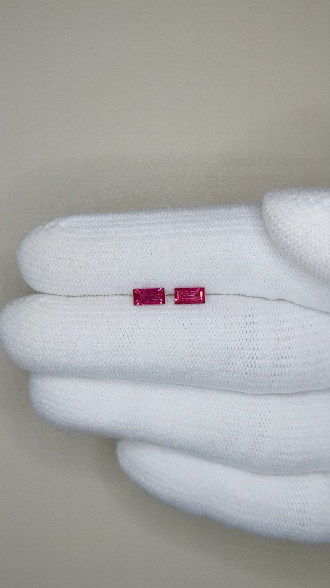 0.75 Ct.Tw.Total Carat Weight Ruby Pair from Mozambique Size Video