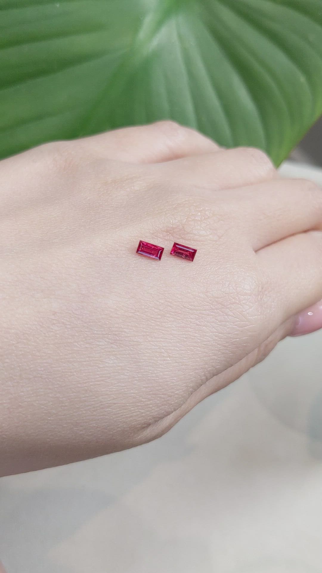 0.75 Ct.Tw.Total Carat Weight Ruby Pair from Mozambique Size Video