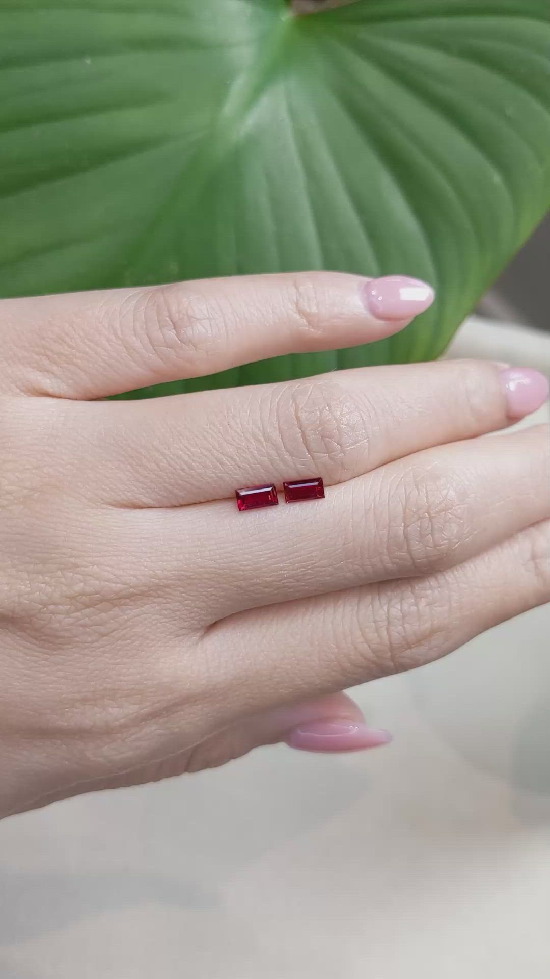 0.82 Ct.Tw.Total Carat Weight Ruby Pair from Mozambique Size Video