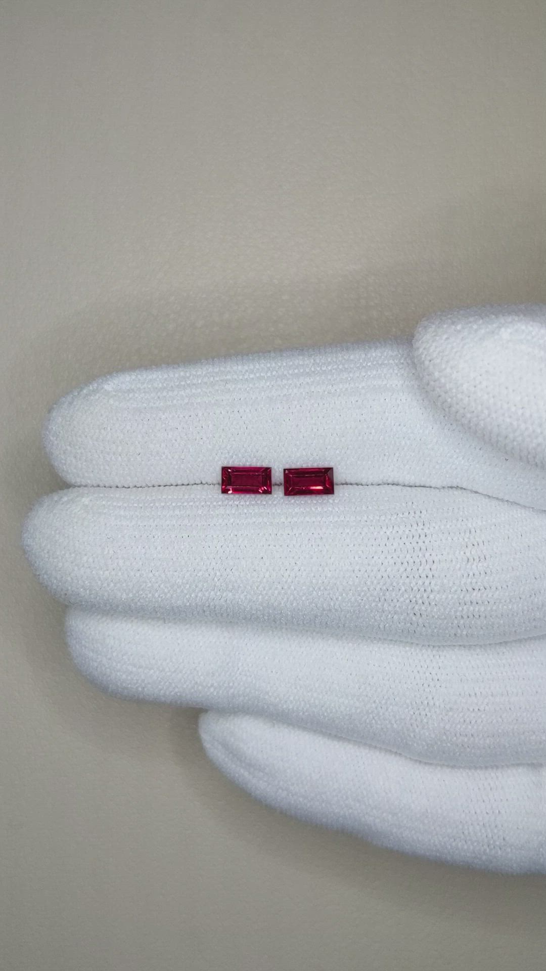 0.82 Ct.Tw.Total Carat Weight Ruby Pair from Mozambique Size Video