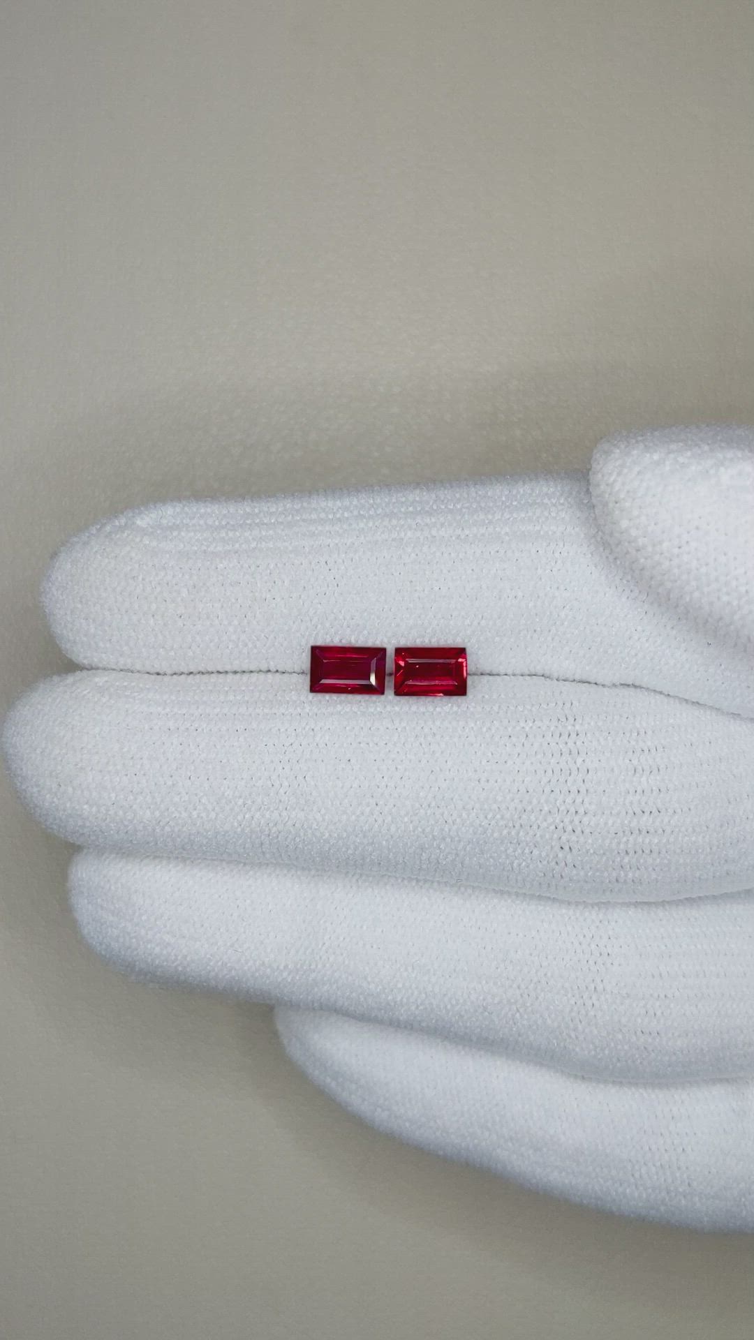 1.07 Ct.Tw.Total Carat Weight Ruby Pair from Mozambique Size Video
