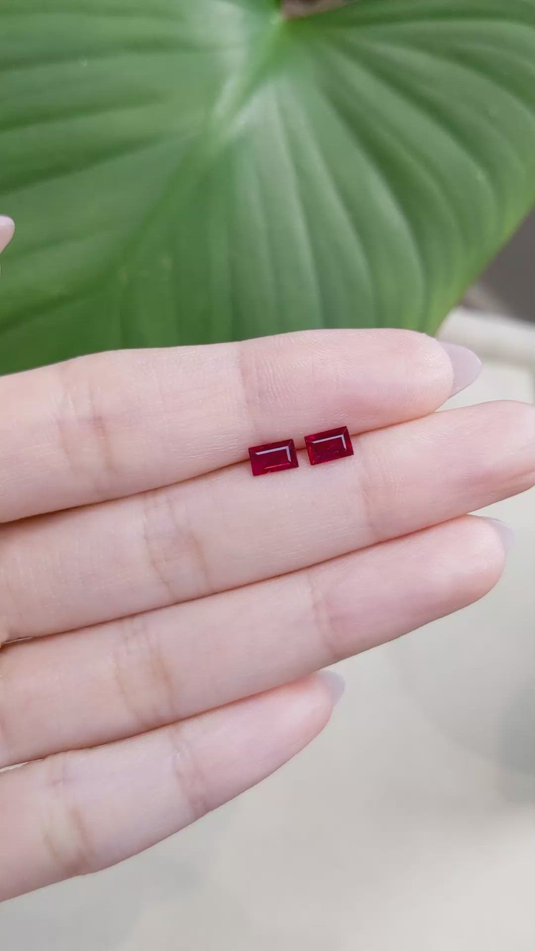 1.07 Ct.Tw.Total Carat Weight Ruby Pair from Mozambique Size Video