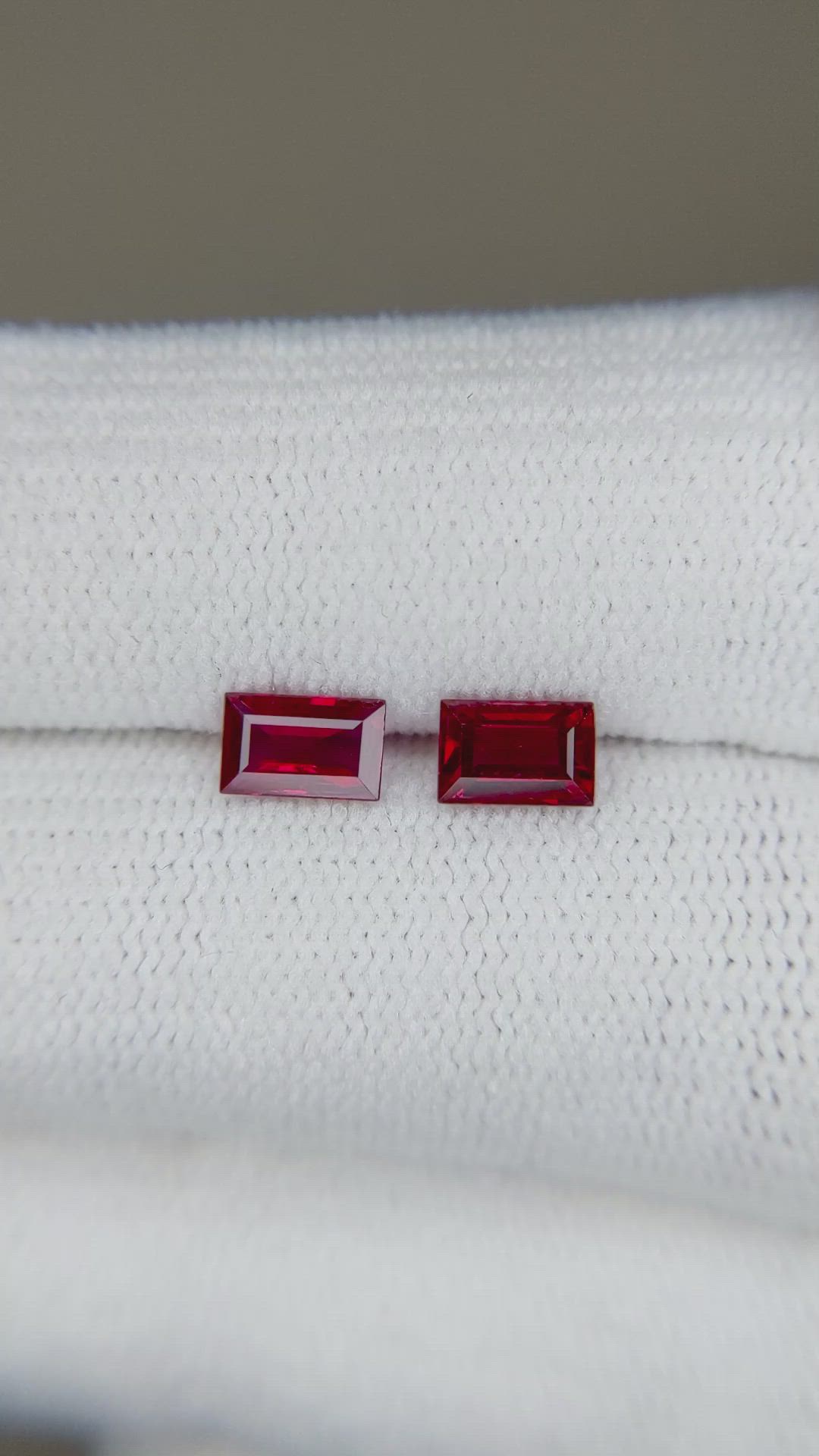 1.07 Ct.Tw.Total Carat Weight Ruby Pair from Mozambique Size Video