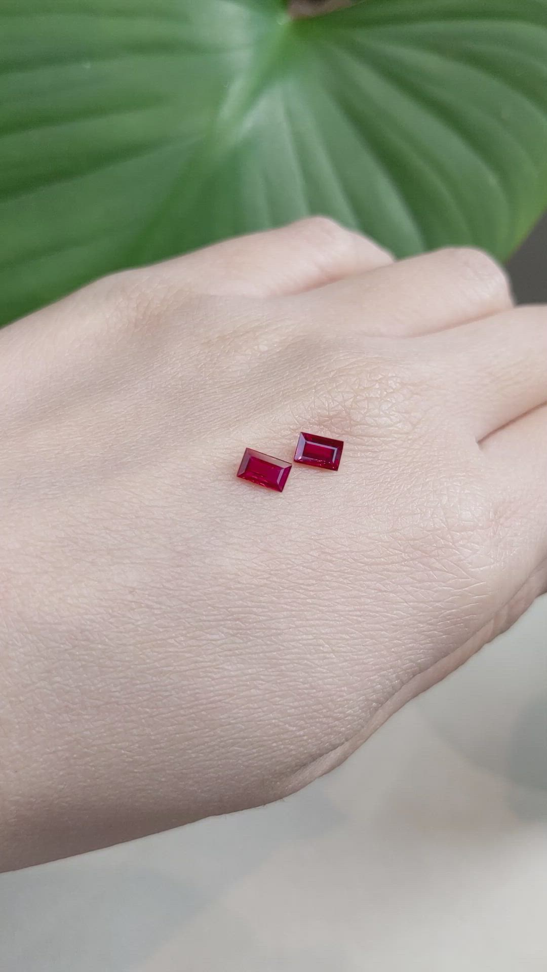 1.07 Ct.Tw.Total Carat Weight Ruby Pair from Mozambique Size Video