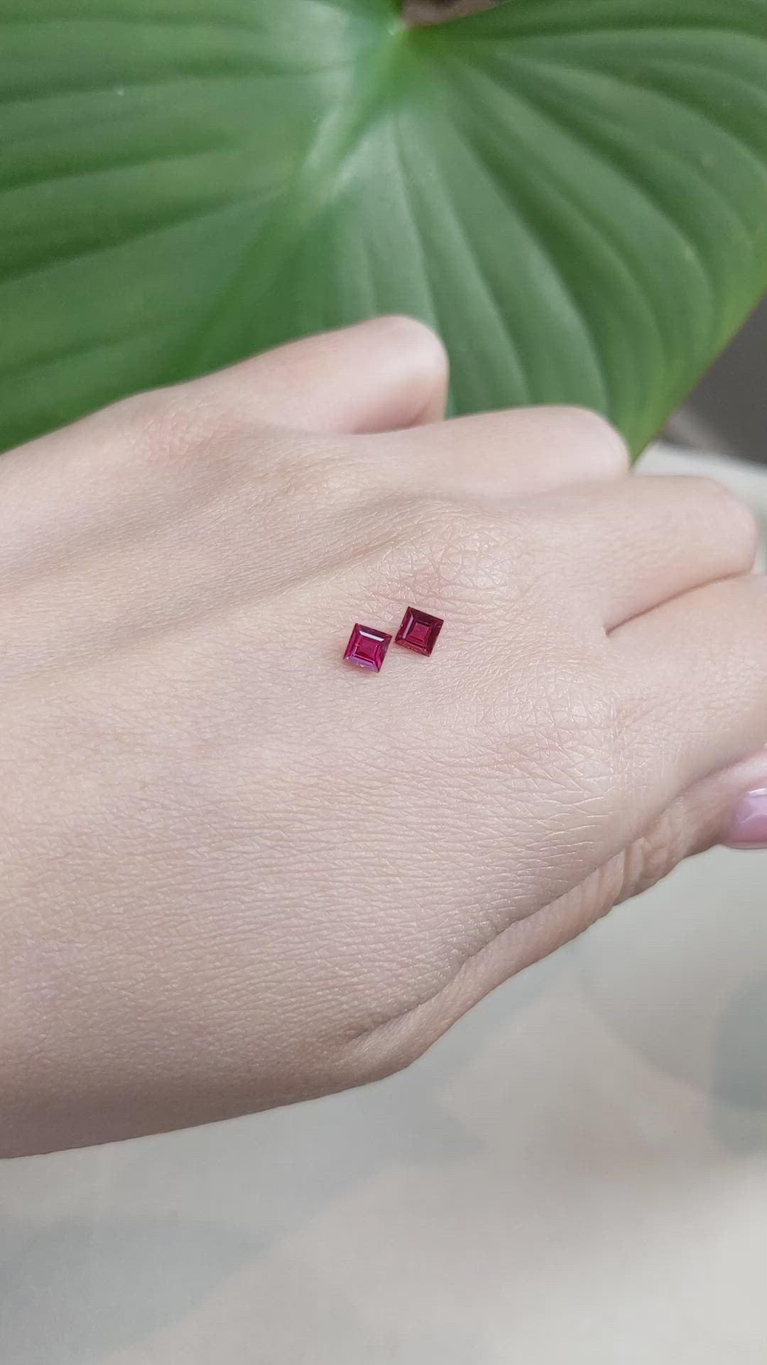 0.59 Ct.Tw.Total Carat Weight Ruby Pair from Mozambique Size Video