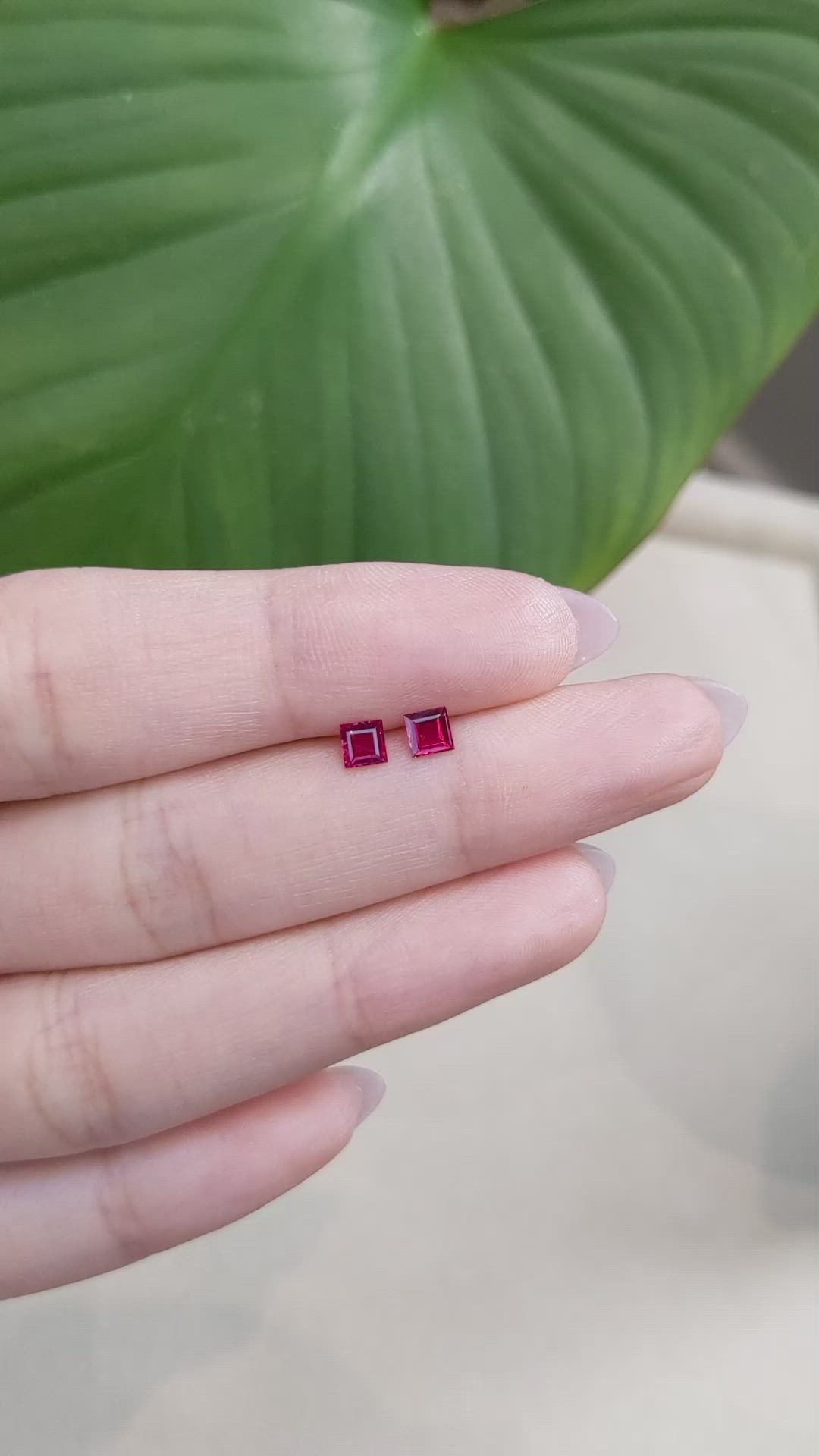 0.59 Ct.Tw.Total Carat Weight Ruby Pair from Mozambique Size Video