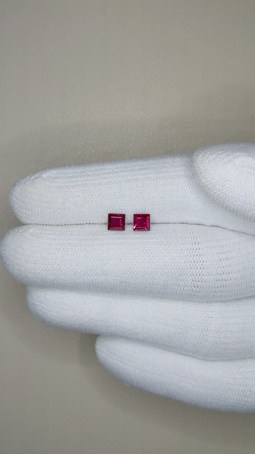 0.59 Ct.Tw.Total Carat Weight Ruby Pair from Mozambique Size Video