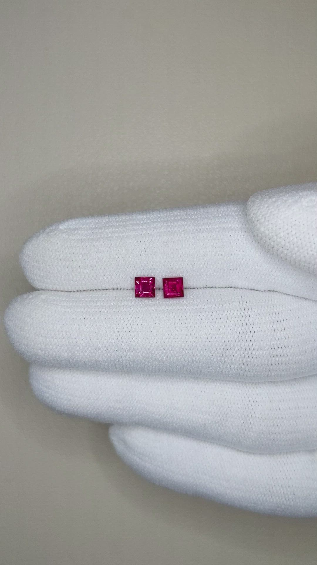 0.75 Ct.Tw.Total Carat Weight Ruby Pair from Mozambique Size Video