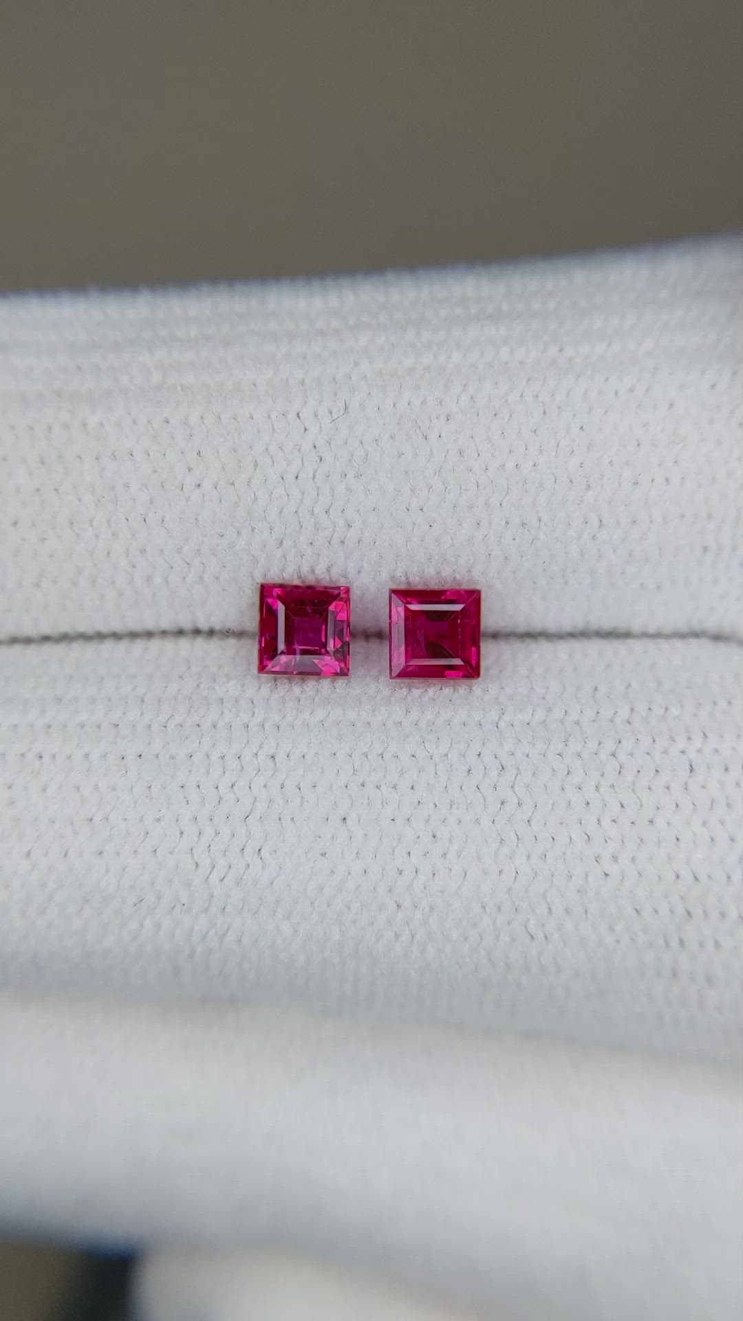 0.75 Ct.Tw.Total Carat Weight Ruby Pair from Mozambique Size Video