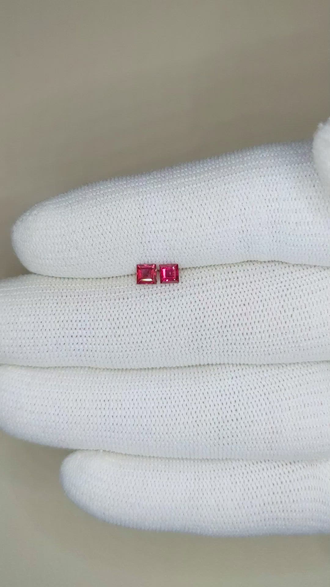 0.53&nbsp;Ct.Tw.Total Carat Weight Ruby Pair from Mozambique Size Video