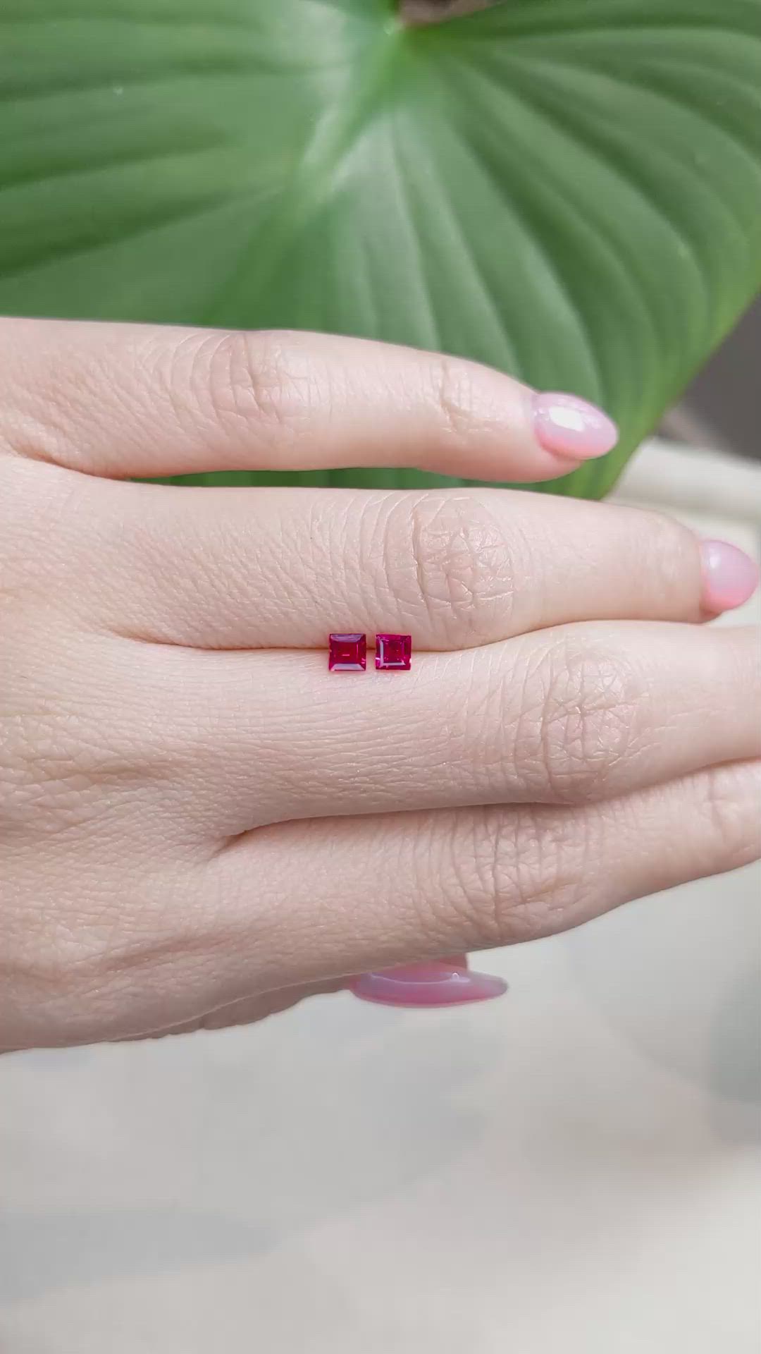 0.53&nbsp;Ct.Tw.Total Carat Weight Ruby Pair from Mozambique Size Video