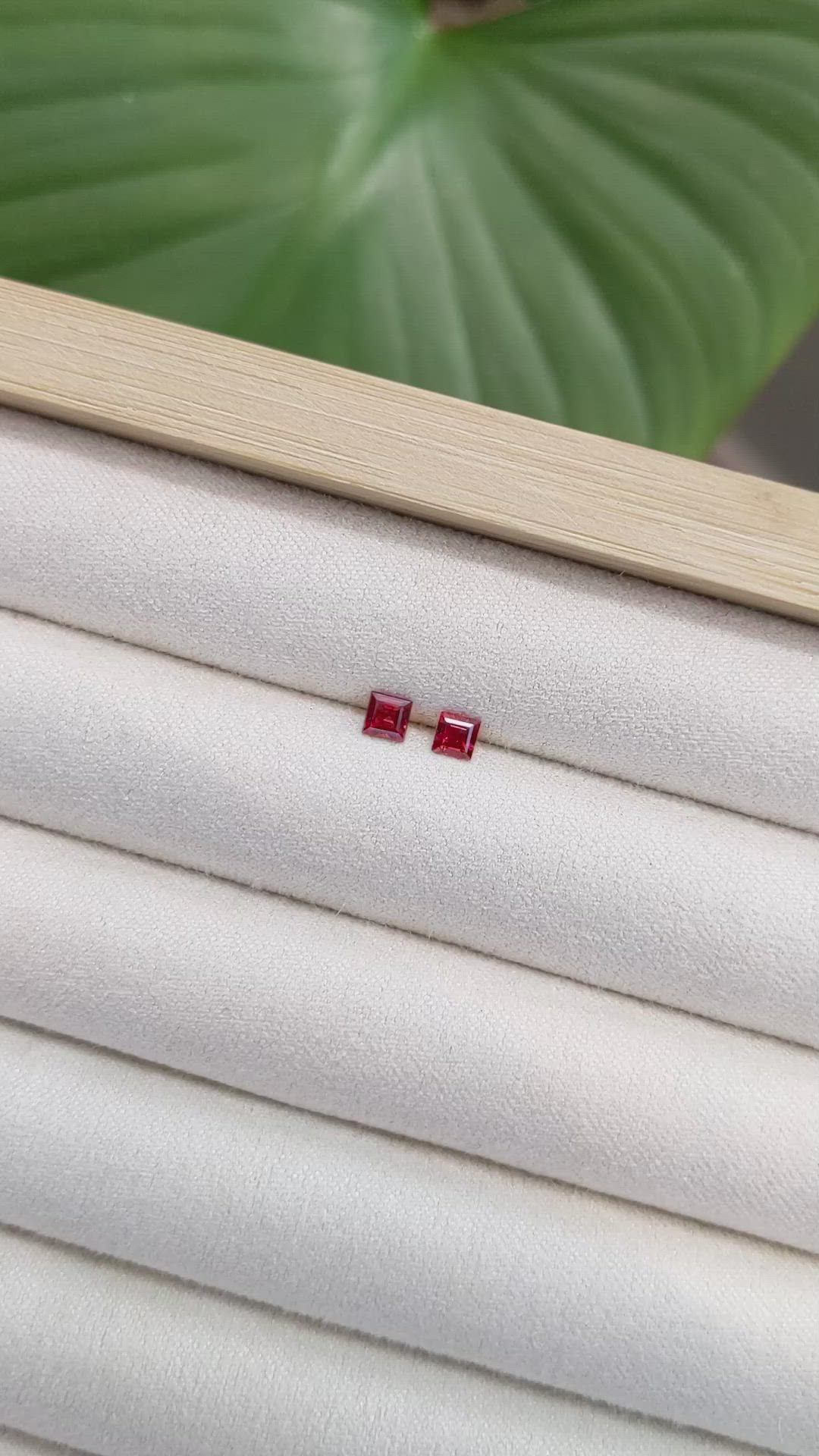 0.53&nbsp;Ct.Tw.Total Carat Weight Ruby Pair from Mozambique Size Video