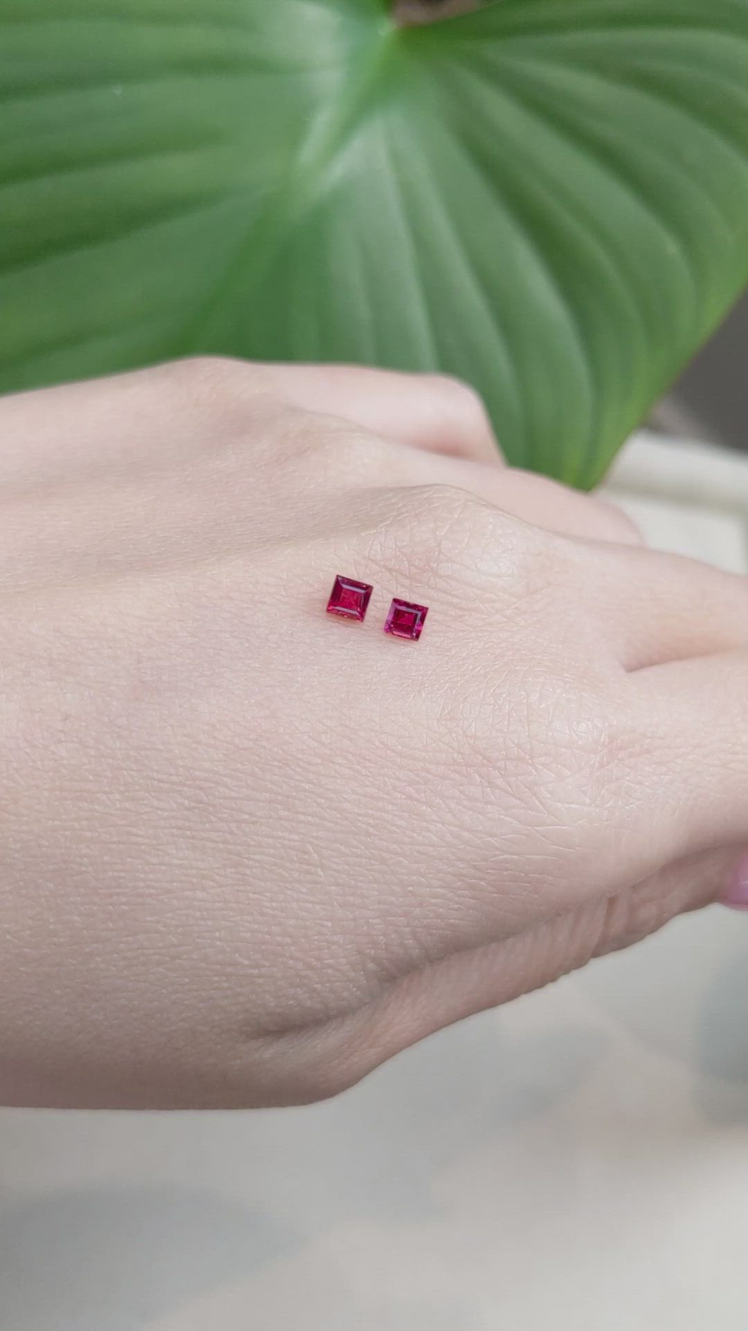 0.53&nbsp;Ct.Tw.Total Carat Weight Ruby Pair from Mozambique Size Video