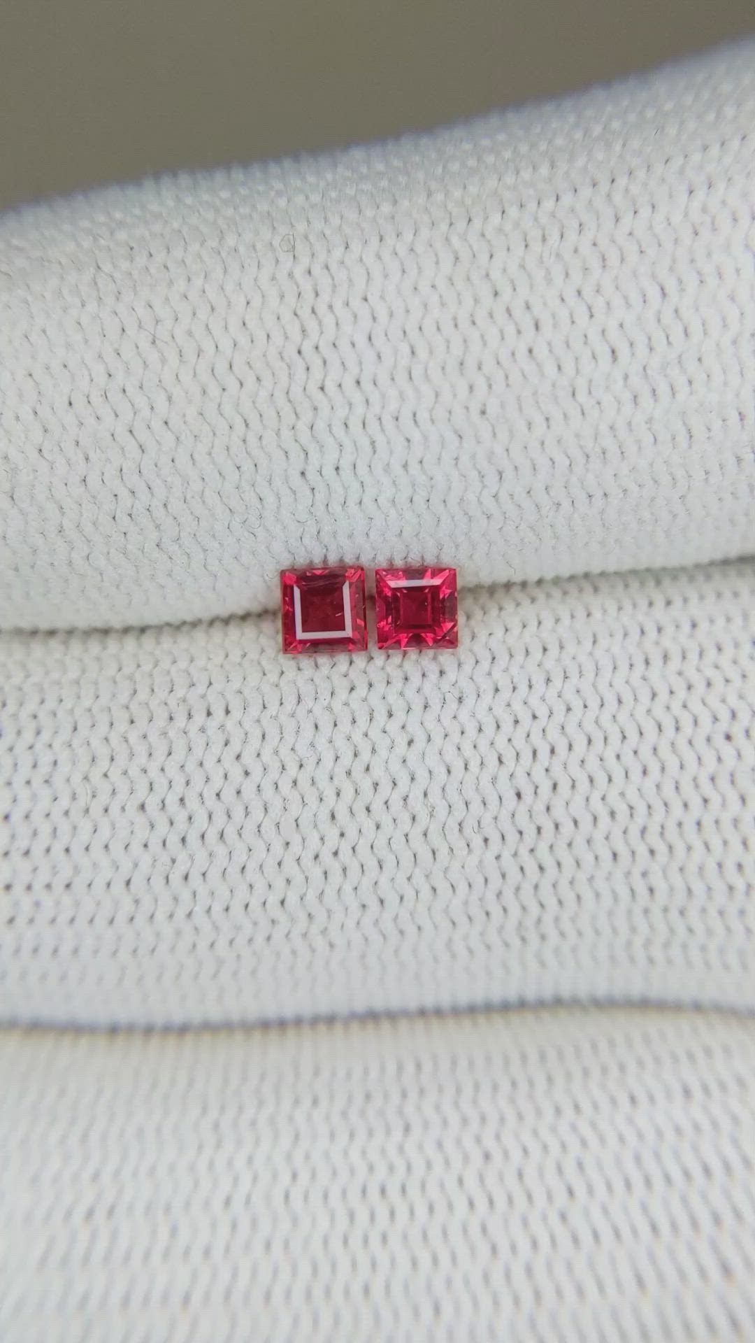 0.53&nbsp;Ct.Tw.Total Carat Weight Ruby Pair from Mozambique Size Video