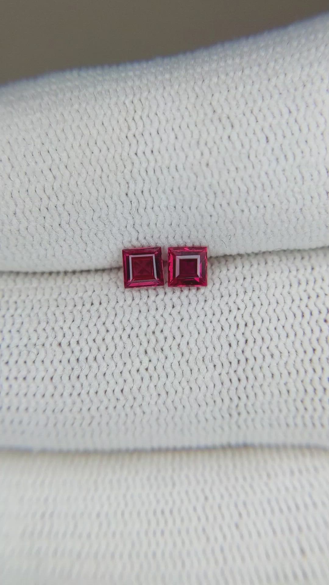 0.48&nbsp;Ct.Tw.Total Carat Weight Ruby Pair from Mozambique Size Video