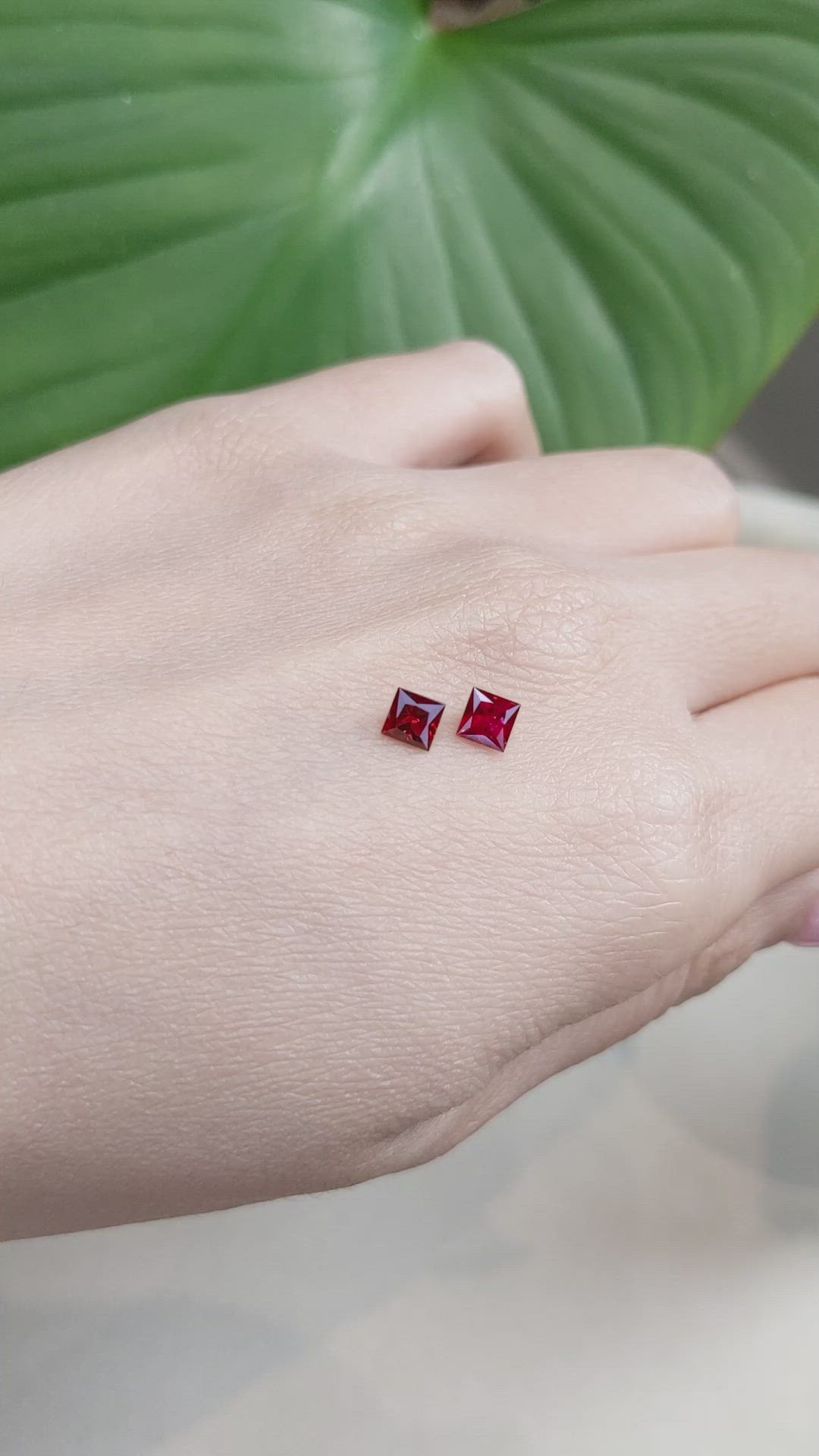 0.97 Ct.Tw.Total Carat Weight Ruby Pair from Mozambique Size Video