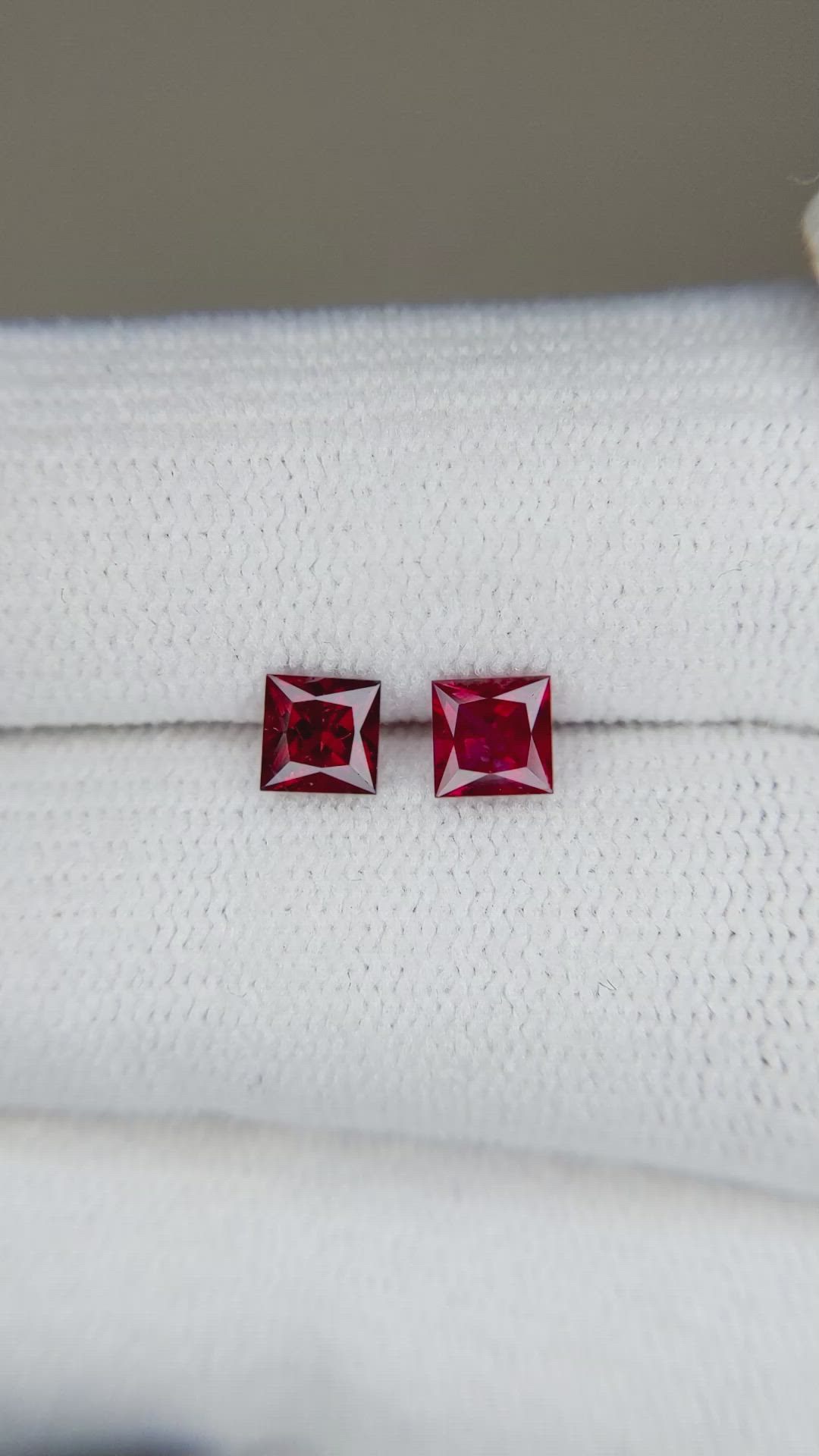 0.97 Ct.Tw.Total Carat Weight Ruby Pair from Mozambique Size Video