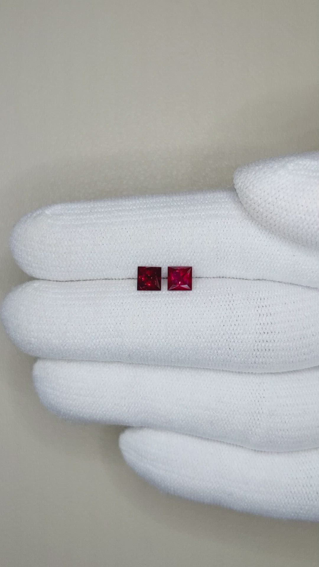 0.97 Ct.Tw.Total Carat Weight Ruby Pair from Mozambique Size Video