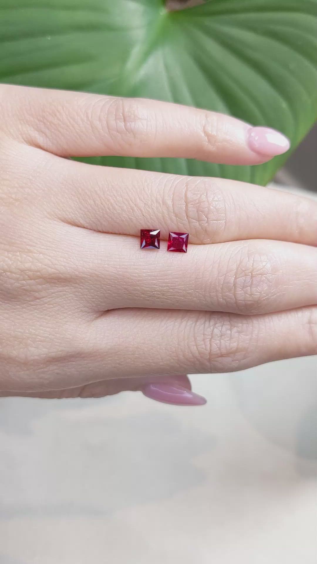 0.97 Ct.Tw.Total Carat Weight Ruby Pair from Mozambique Size Video