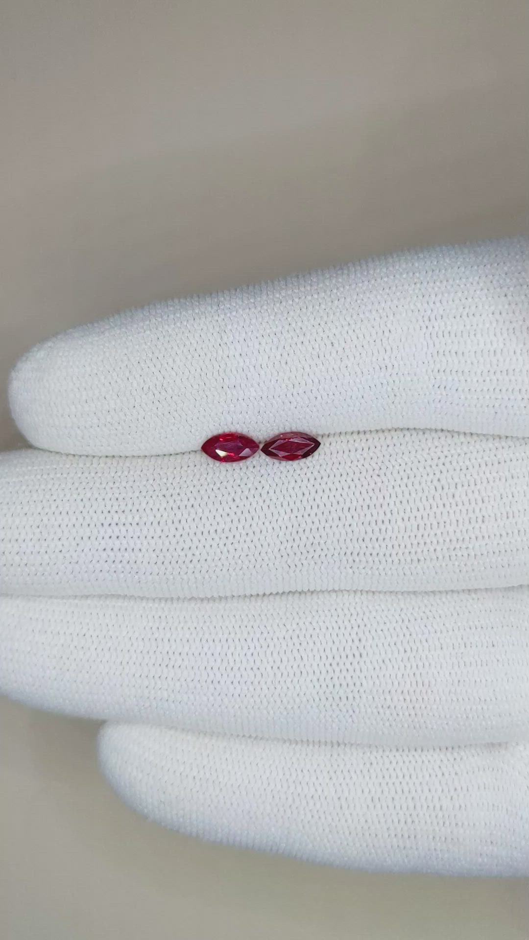 0.69 Ct.Tw.Total Carat Weight Ruby Pair from Mozambique Size Video
