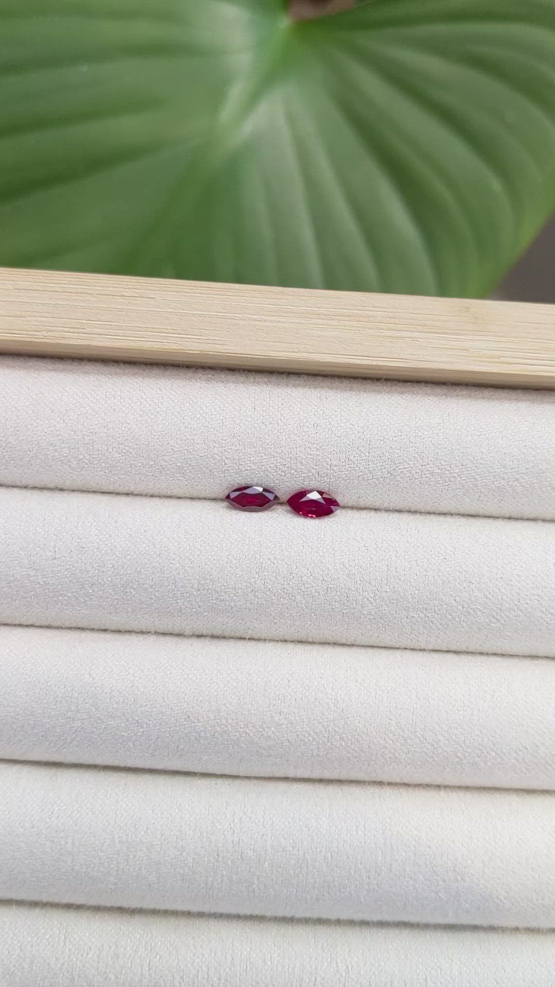 0.69 Ct.Tw.Total Carat Weight Ruby Pair from Mozambique Size Video