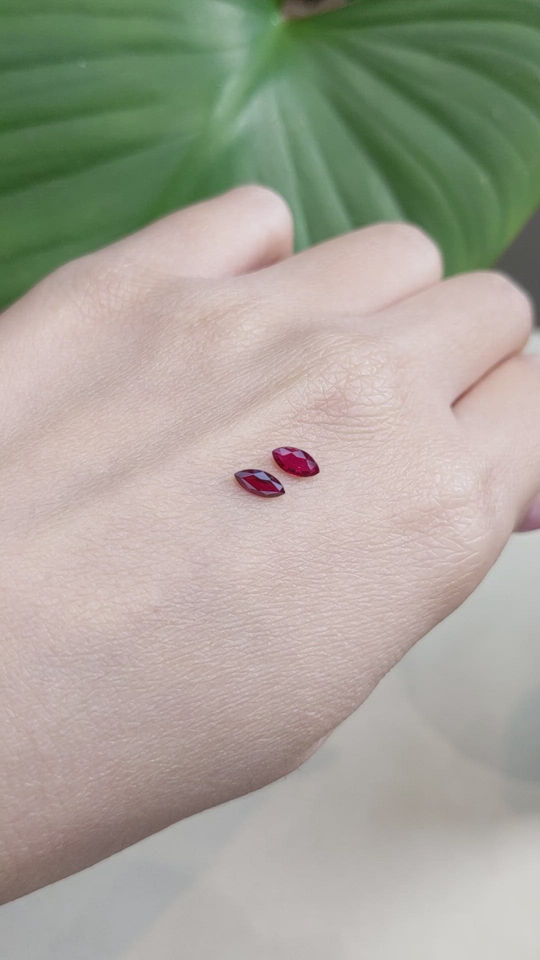0.69 Ct.Tw.Total Carat Weight Ruby Pair from Mozambique Size Video