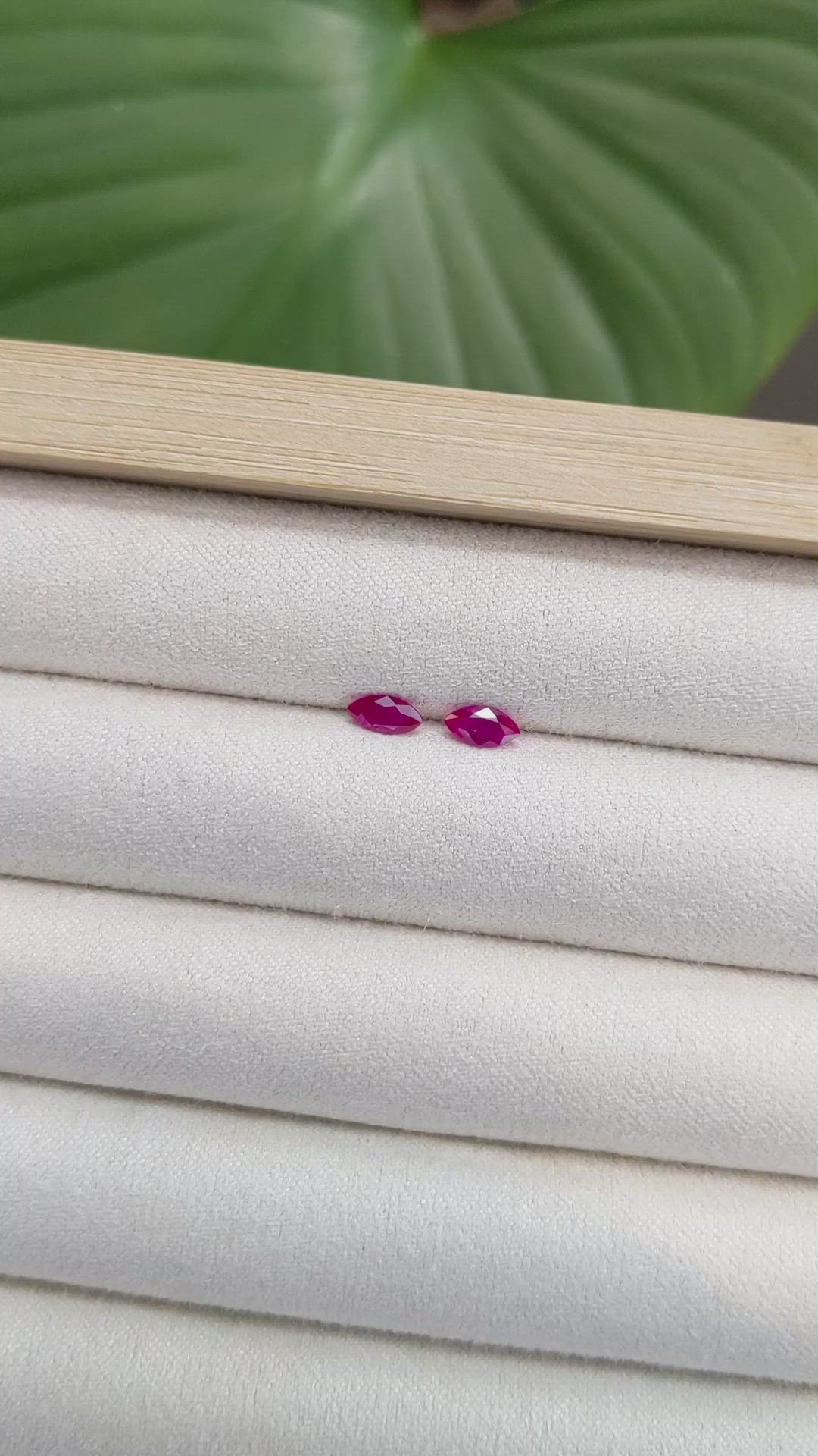 0.54 Ct.Tw.Total Carat Weight Ruby Pair from Mozambique Size Video