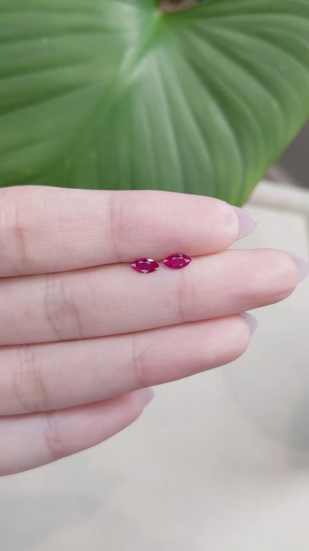 0.54 Ct.Tw.Total Carat Weight Ruby Pair from Mozambique Size Video