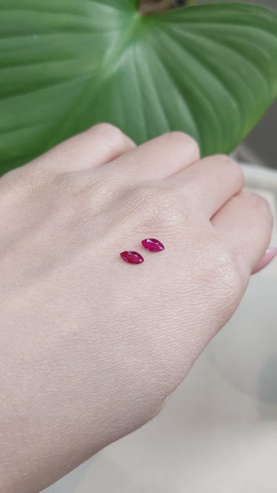 0.73&nbsp;Ct.Tw.Total Carat Weight Ruby Pair from Mozambique Size Video