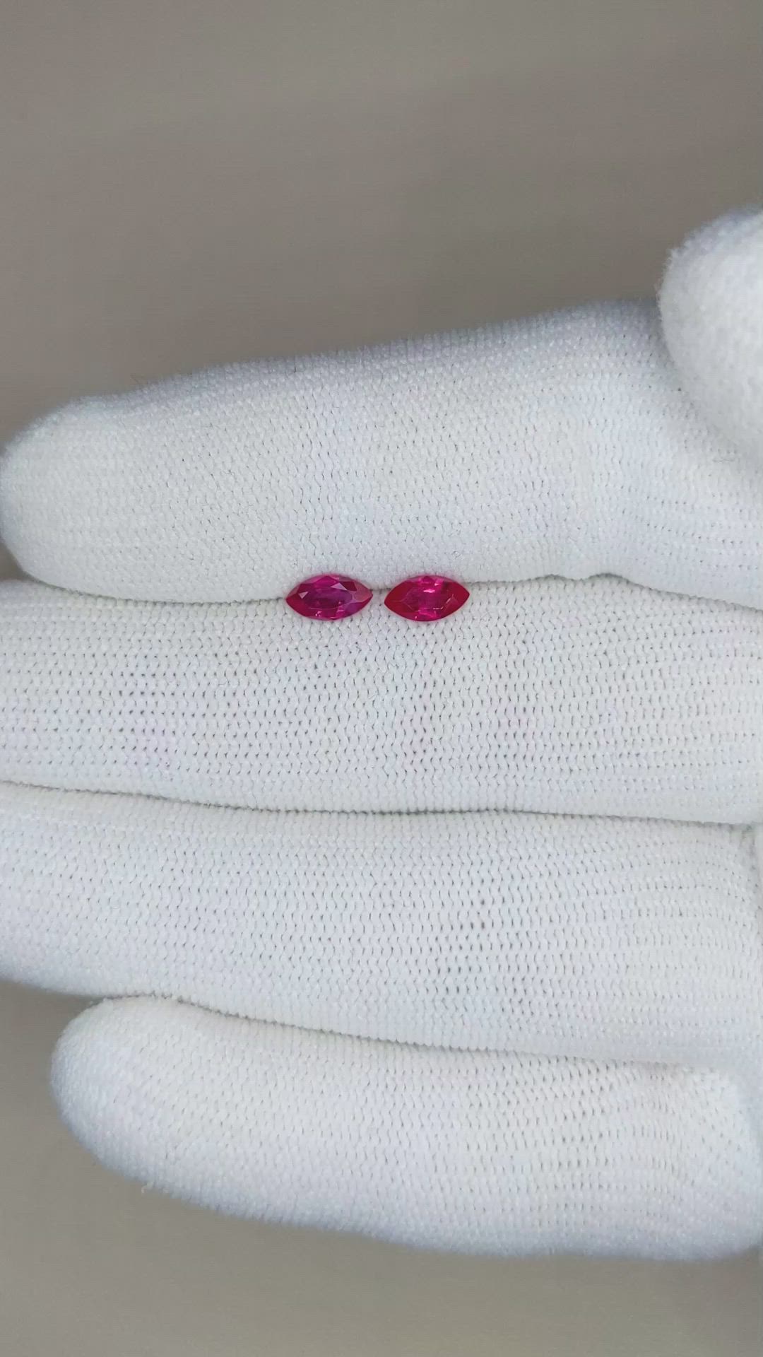 0.73&nbsp;Ct.Tw.Total Carat Weight Ruby Pair from Mozambique Size Video