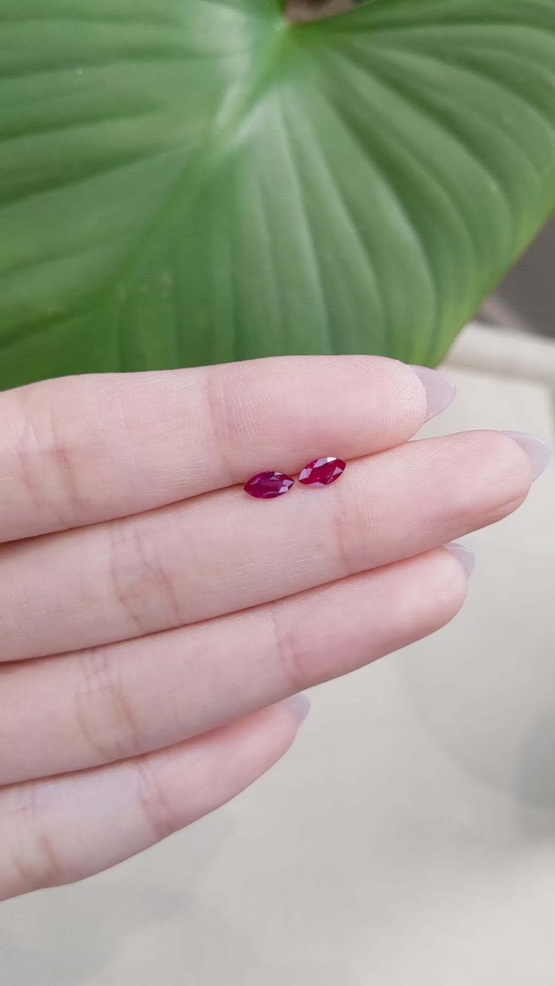 0.73&nbsp;Ct.Tw.Total Carat Weight Ruby Pair from Mozambique Size Video