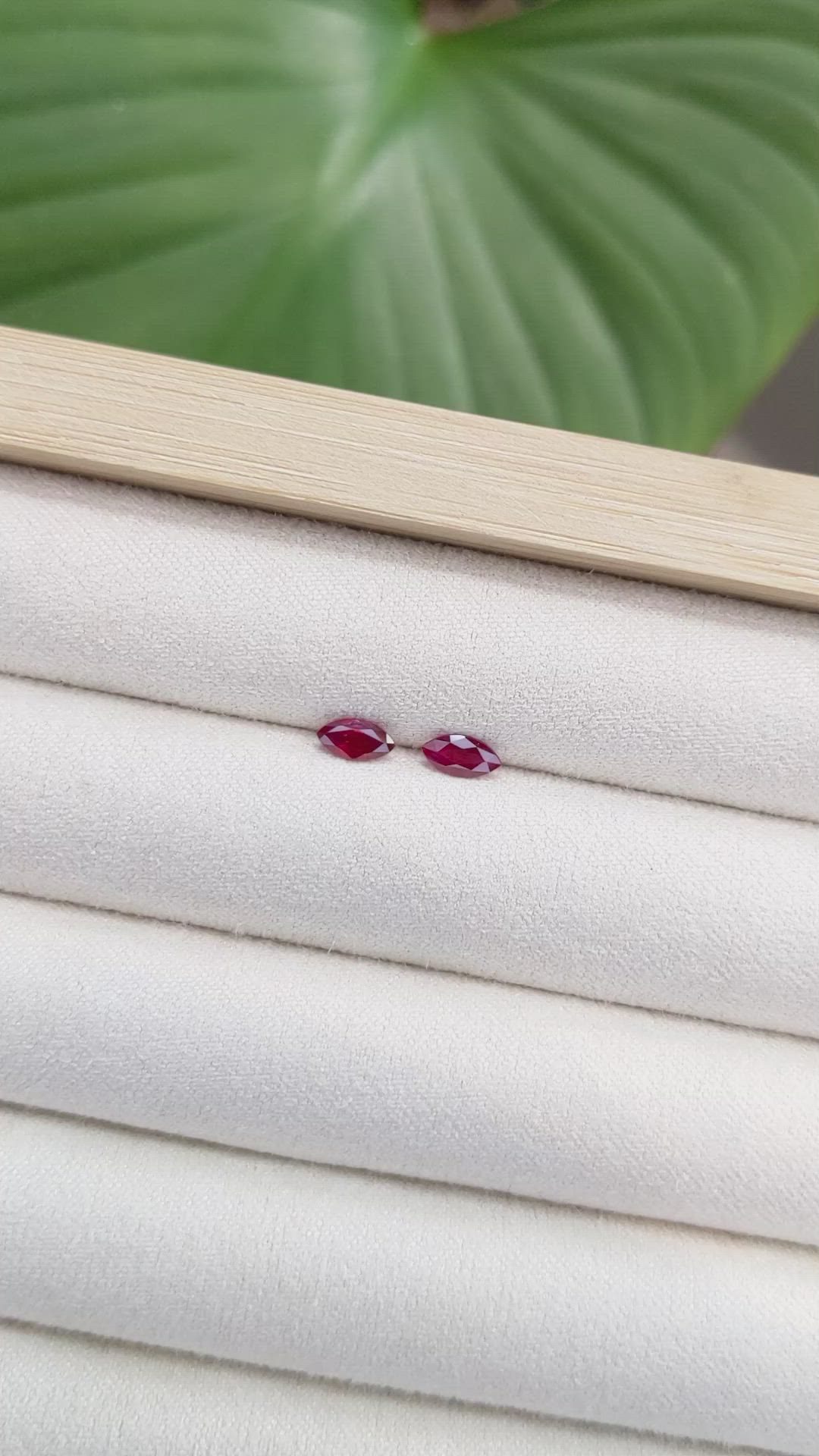 0.67 Ct.Tw.Total Carat Weight Ruby Pair from Mozambique Size Video