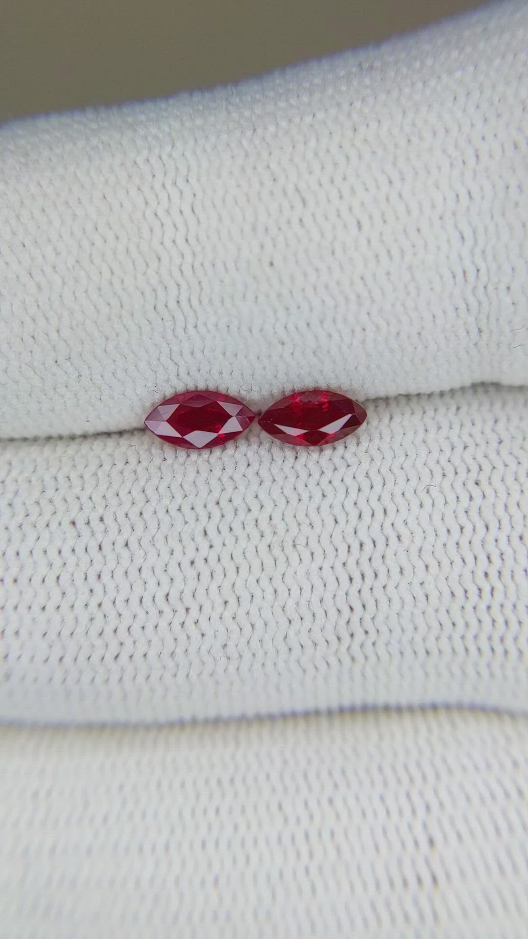 0.67 Ct.Tw.Total Carat Weight Ruby Pair from Mozambique Size Video