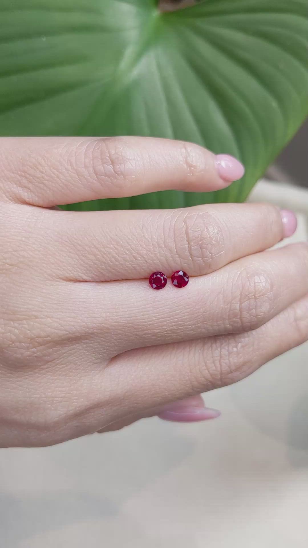 0.57&nbsp;Ct.Tw.Total Carat Weight Ruby Pair from Mozambique Size Video