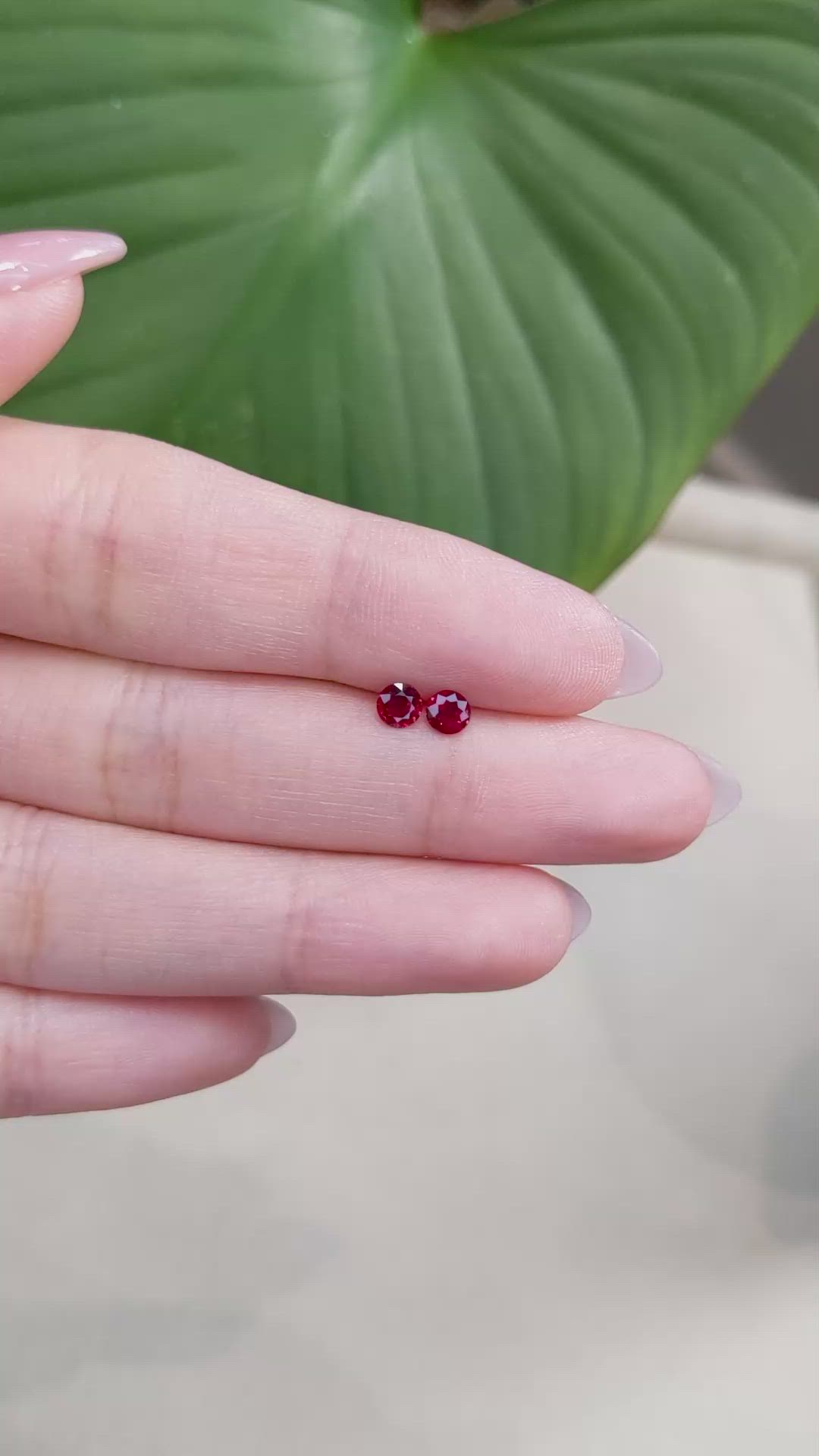 0.57&nbsp;Ct.Tw.Total Carat Weight Ruby Pair from Mozambique Size Video