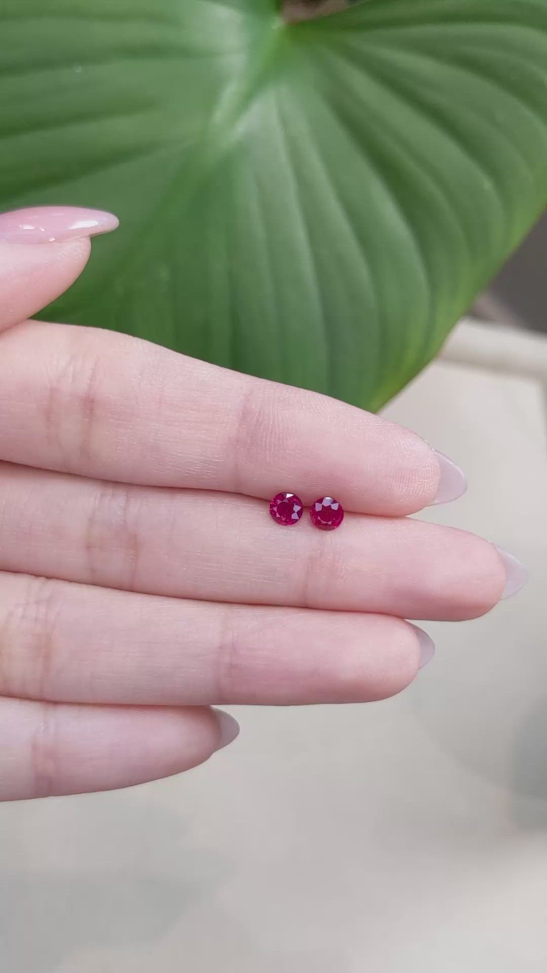 0.79&nbsp;Ct.Tw.Total Carat Weight Ruby Pair from Mozambique Size Video