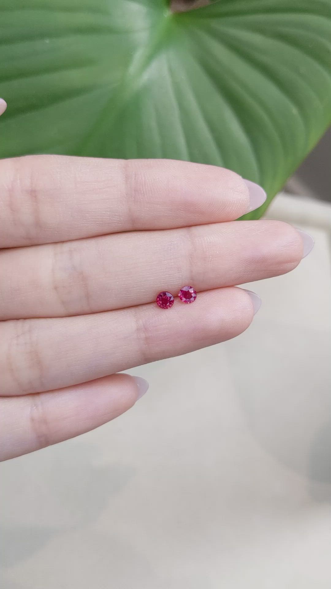 0.54 Ct.Tw.Total Carat Weight Ruby Pair from Mozambique Size Video