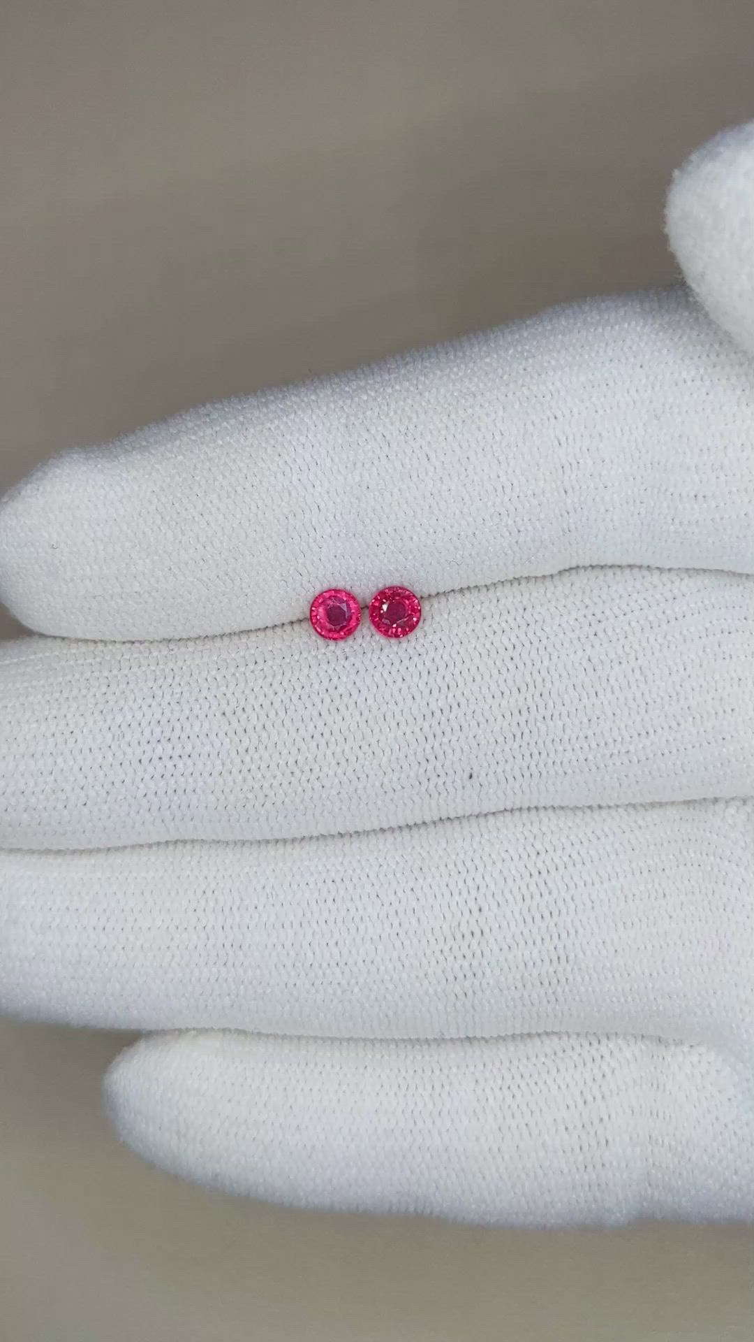 0.54 Ct.Tw.Total Carat Weight Ruby Pair from Mozambique Size Video